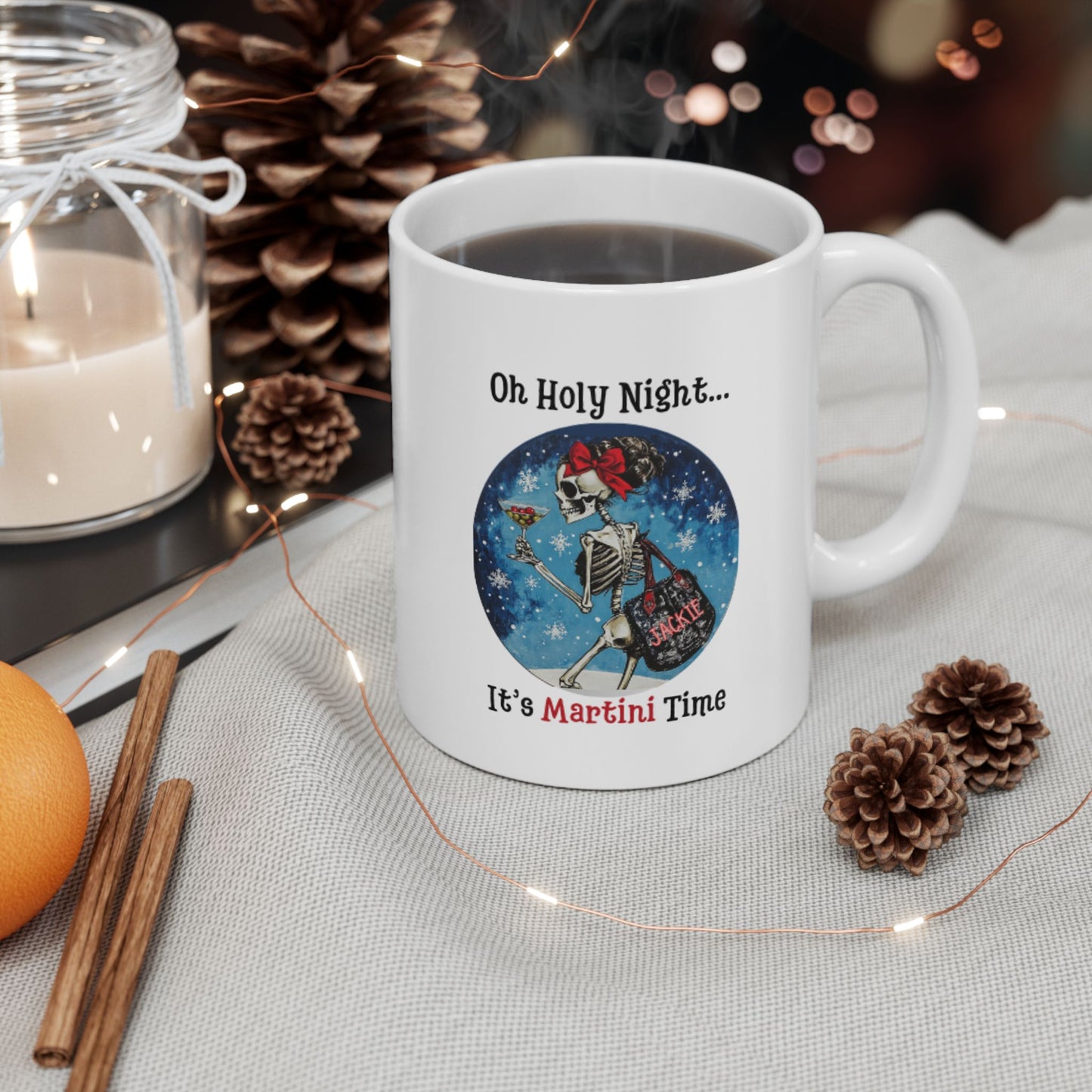 Skeleton Martini Coffee Book lover Ceramic Mug,
