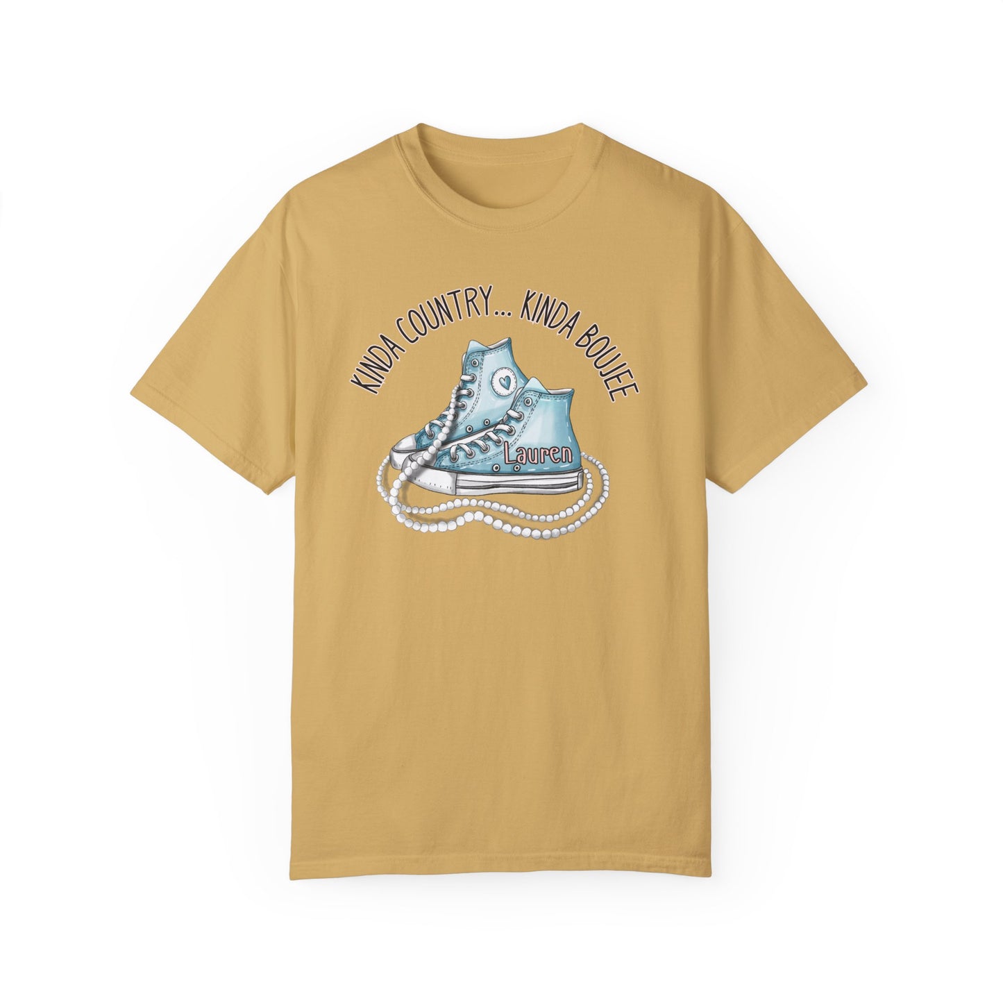 Personalized Kinda Country Kinda Boujee, Unisex Garment-Dyed T-shirt