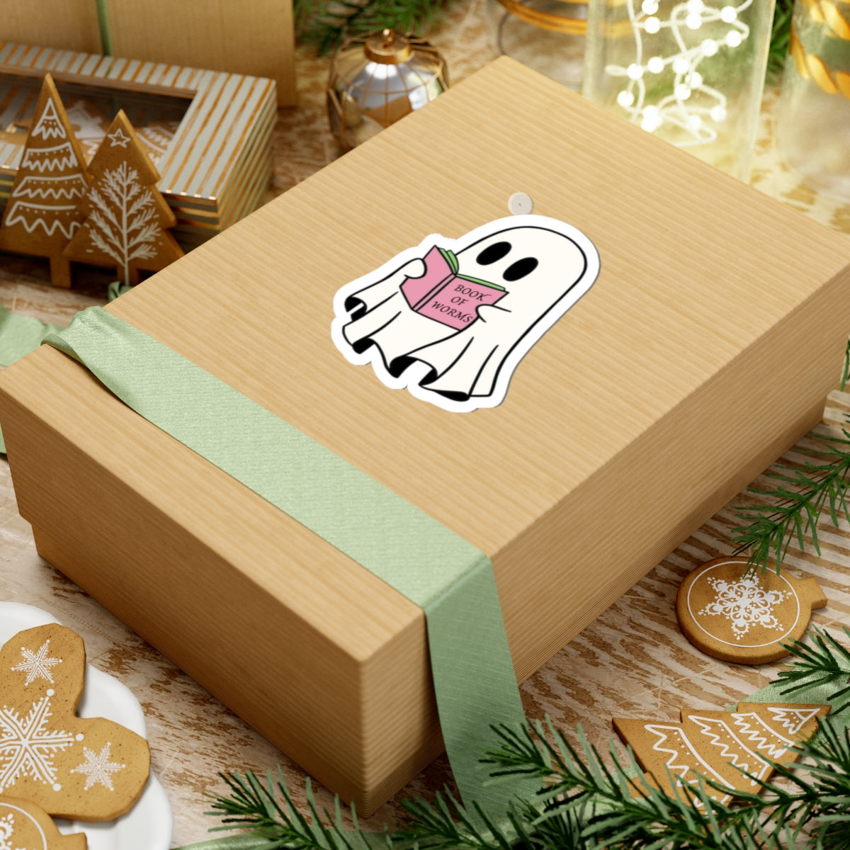 Ghost Book Boo, Kiss-Cut Stickers