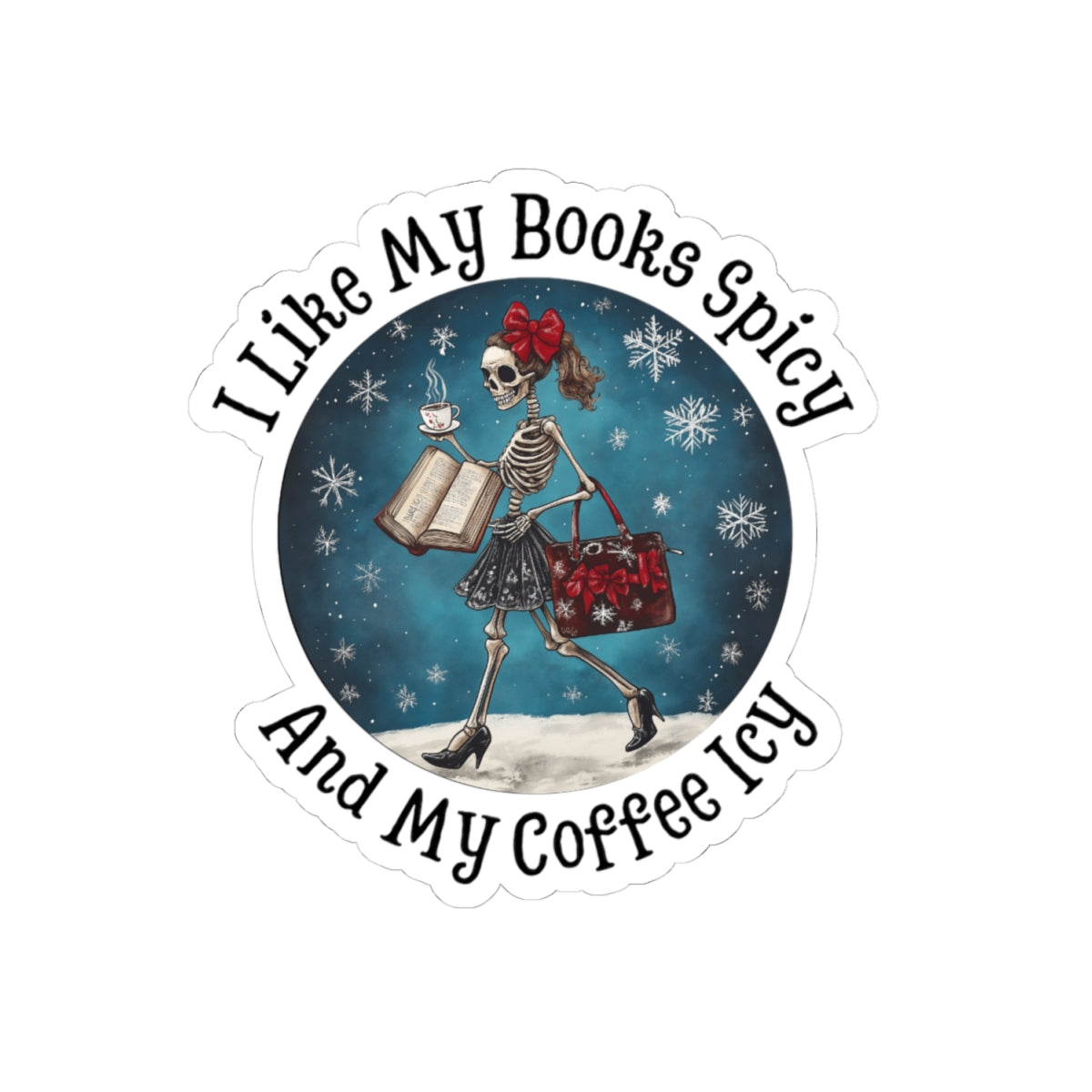 Books Spicey Coffee Icy Kiss-Cut Stickers