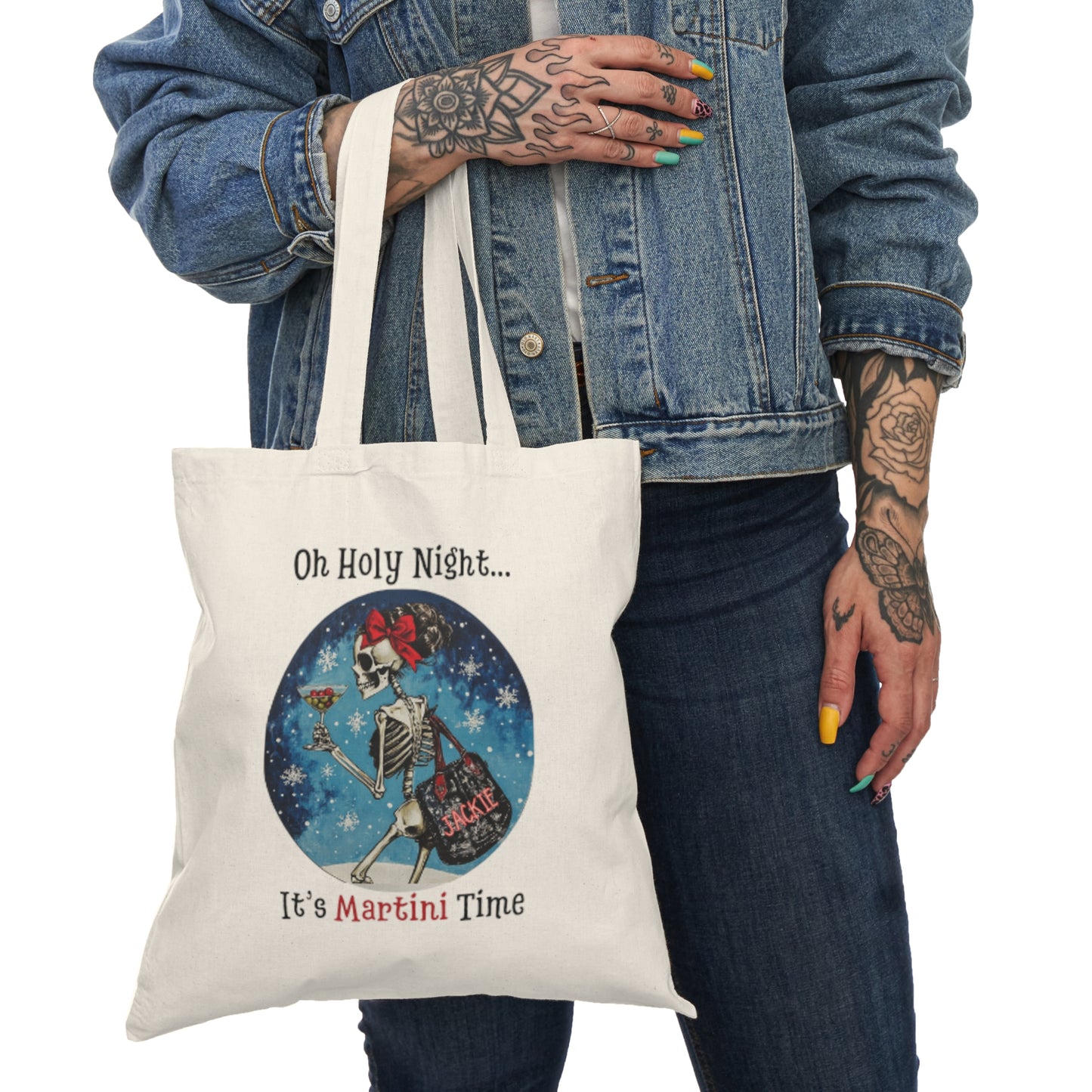 Skeleton Martini Time Coffee Book Tote Bag