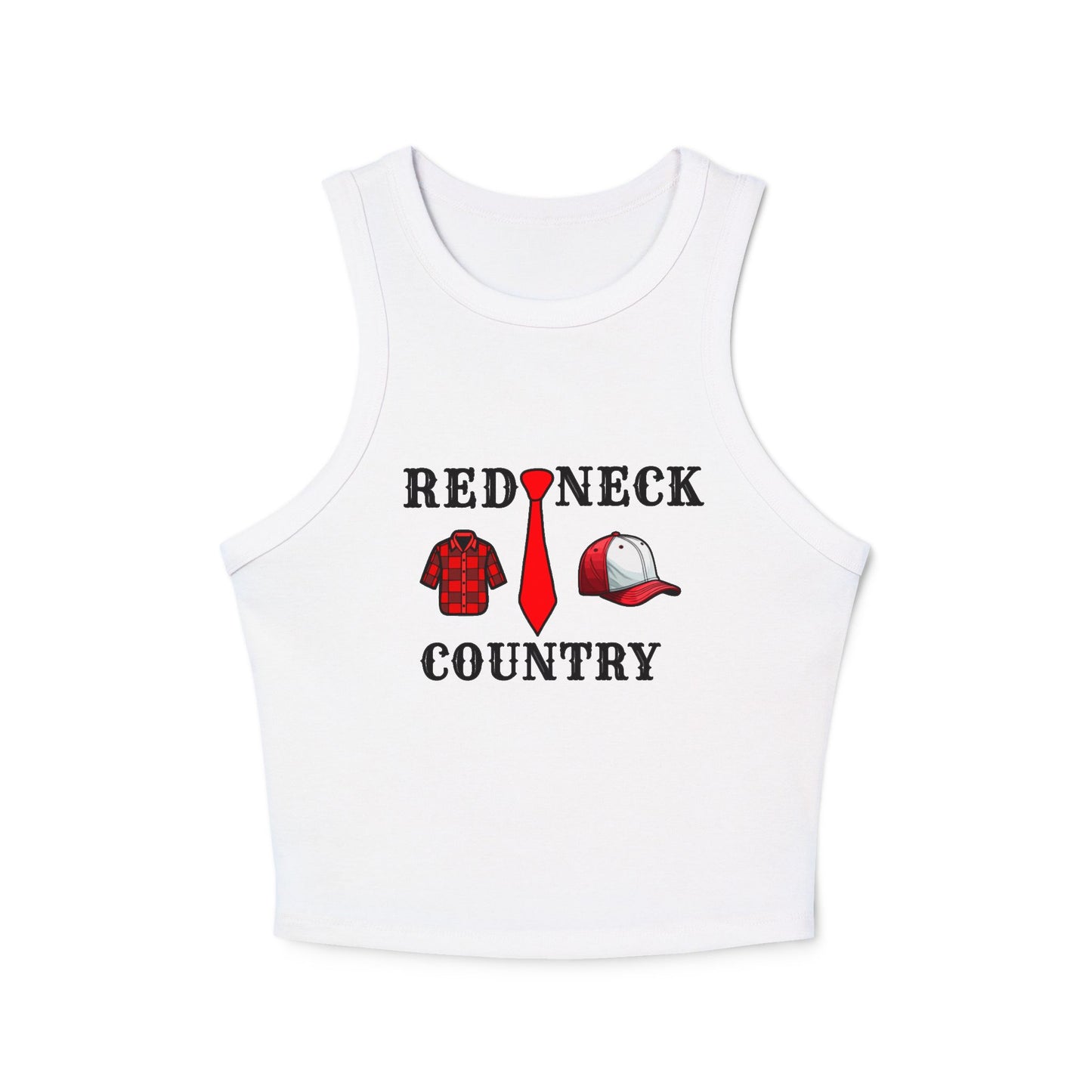 Red Neck Country Women's Micro Rib Racer Tank Top
