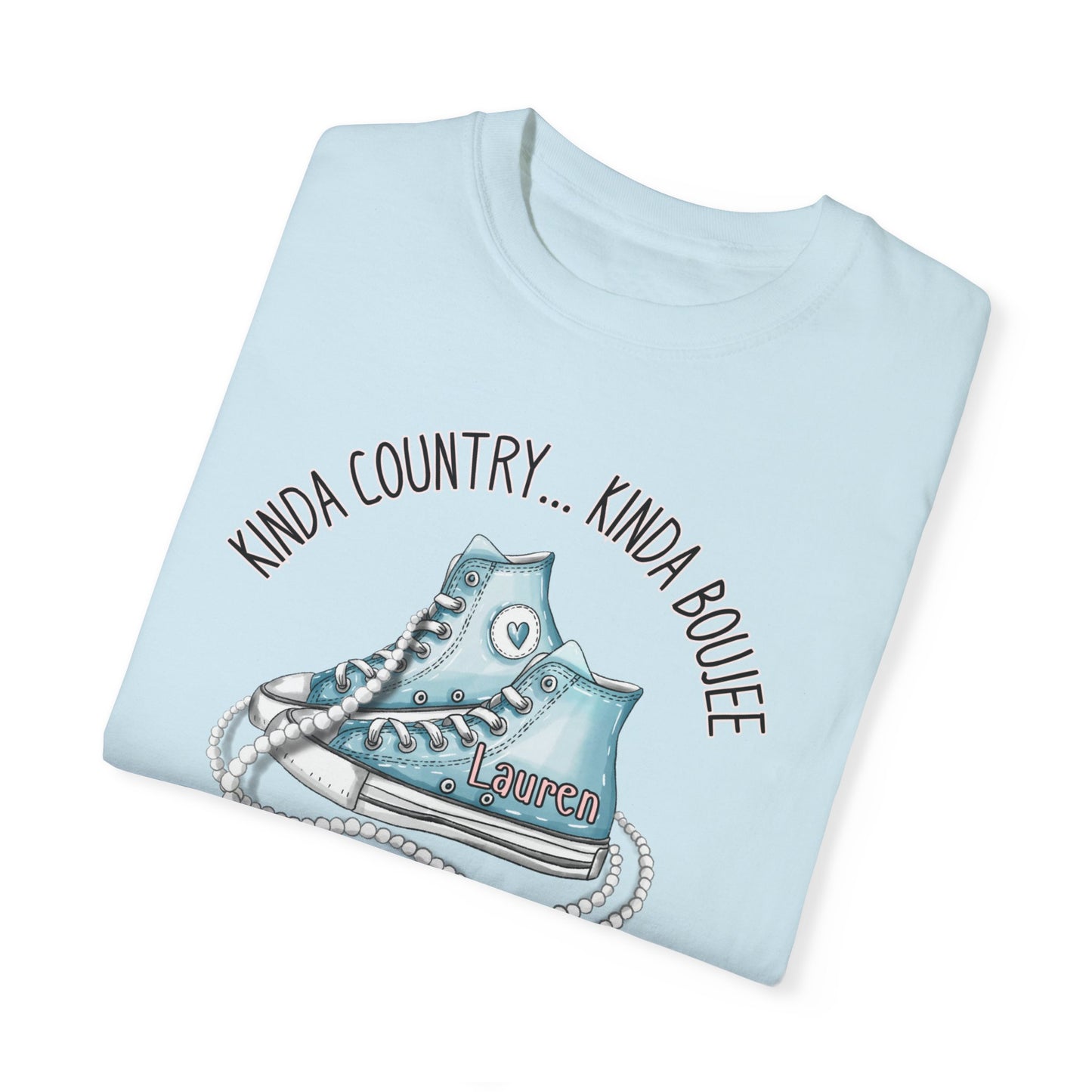 Personalized Kinda Country Kinda Boujee, Unisex Garment-Dyed T-shirt