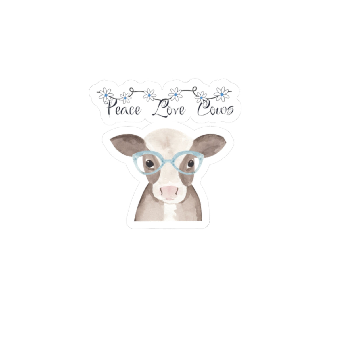 Peace Love and Cows, Kiss Cut Stickers
