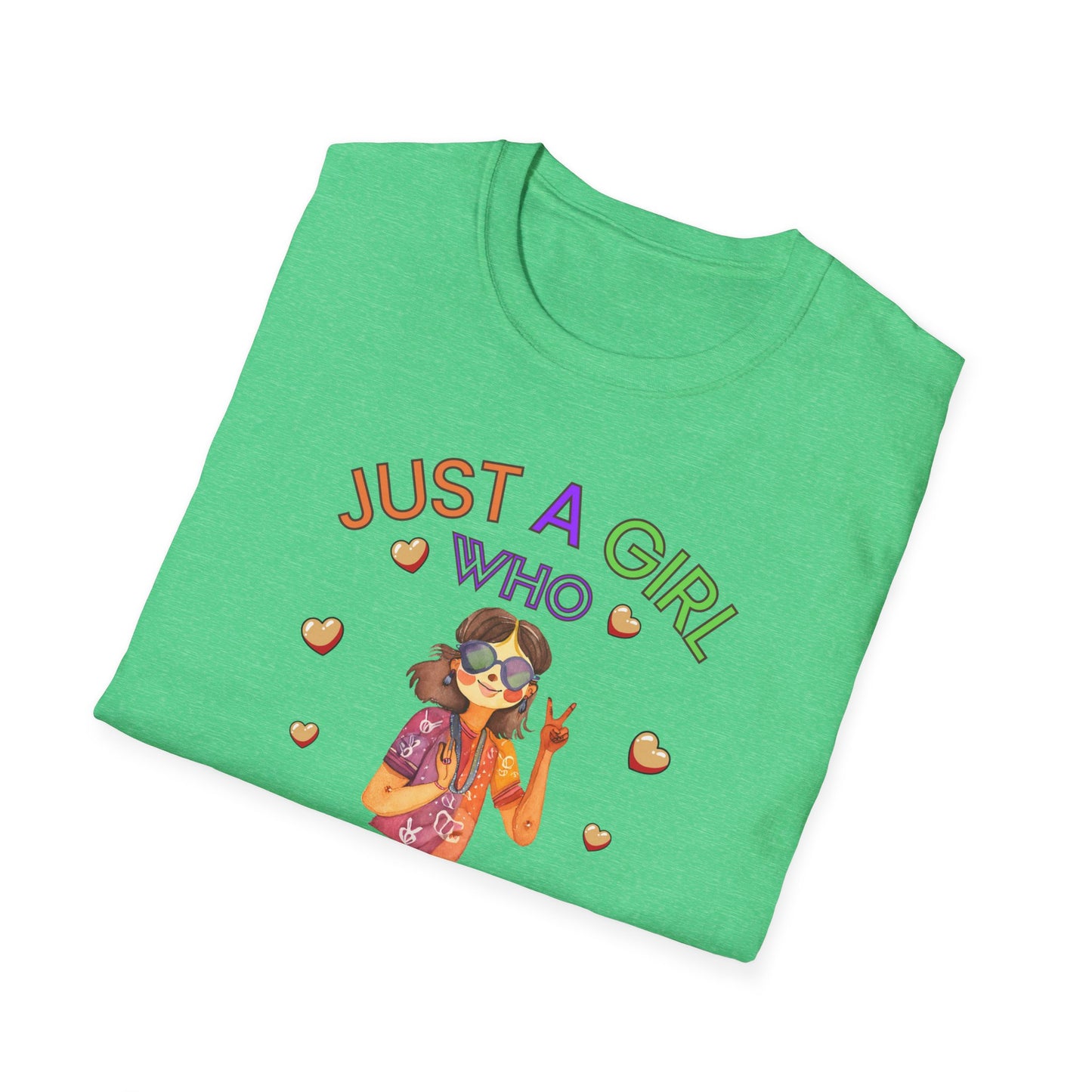 Just a Girl Peace and love, Unisex Softstyle T-Shirt