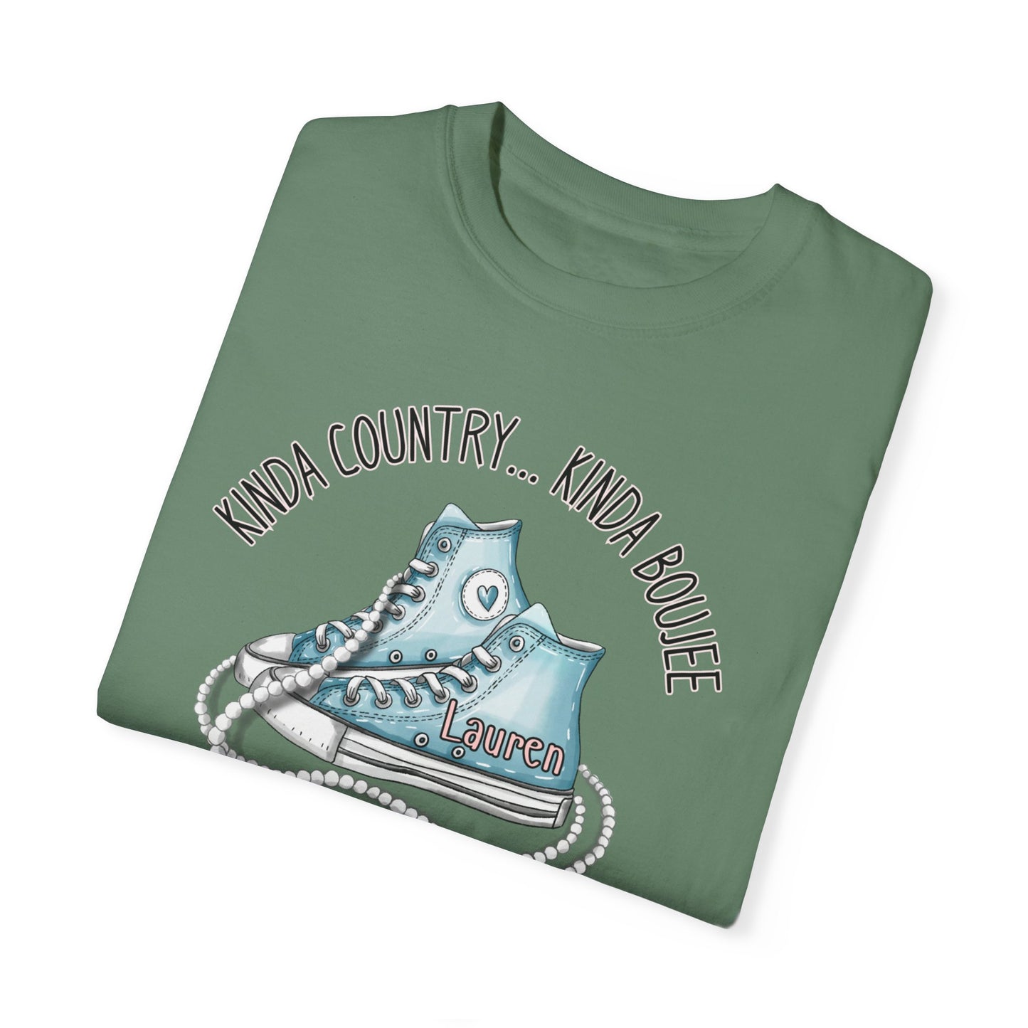 Personalized Kinda Country Kinda Boujee, Unisex Garment-Dyed T-shirt