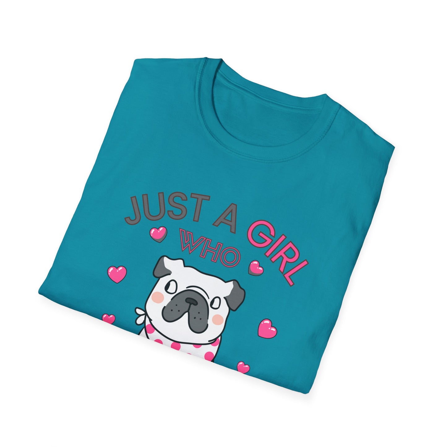 Just a Girl Dogs, Unisex Softstyle T-Shirt