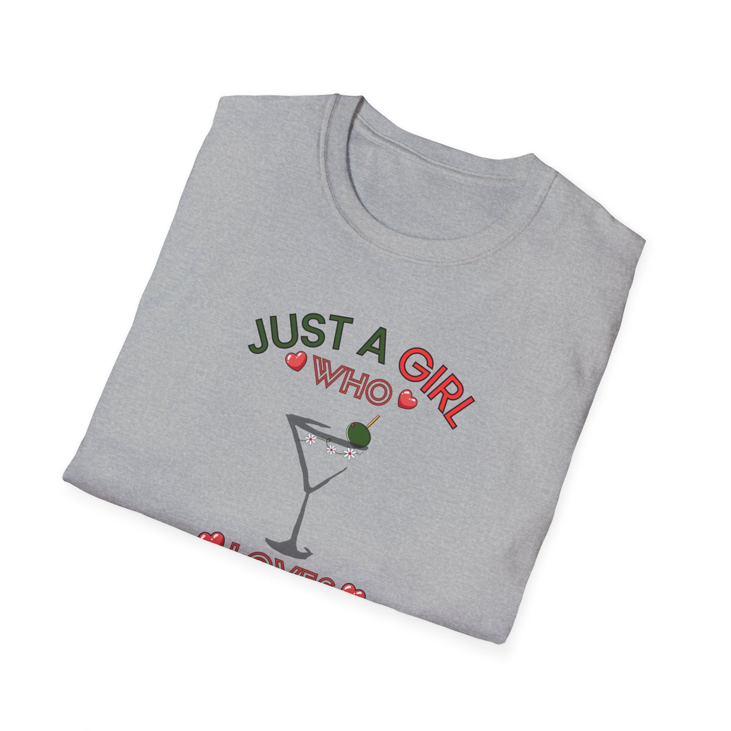 Just a Girl who Love Martinis, Unisex Softstyle T-Shirt