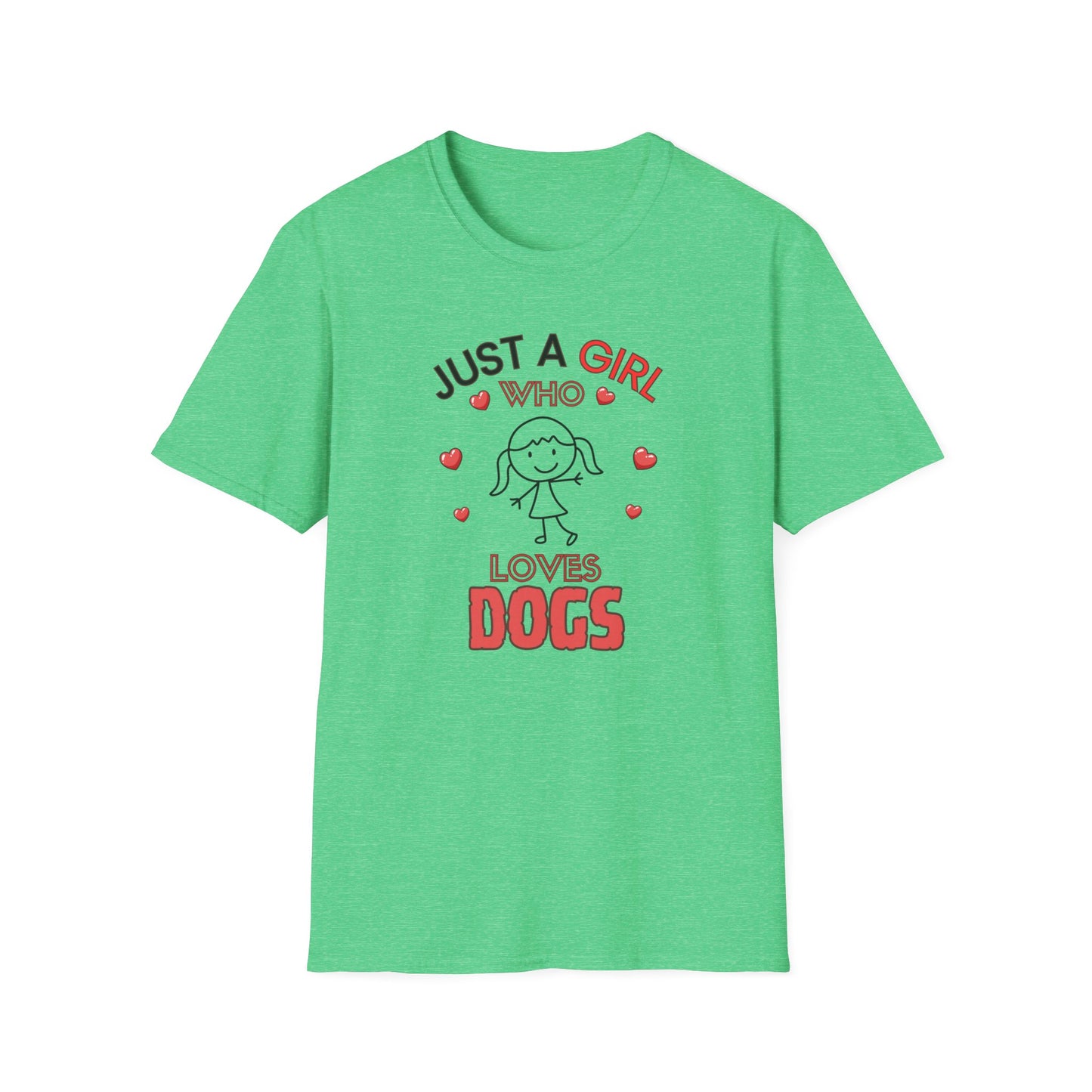 Just a Girl Dogs, Unisex Softstyle T-Shirt
