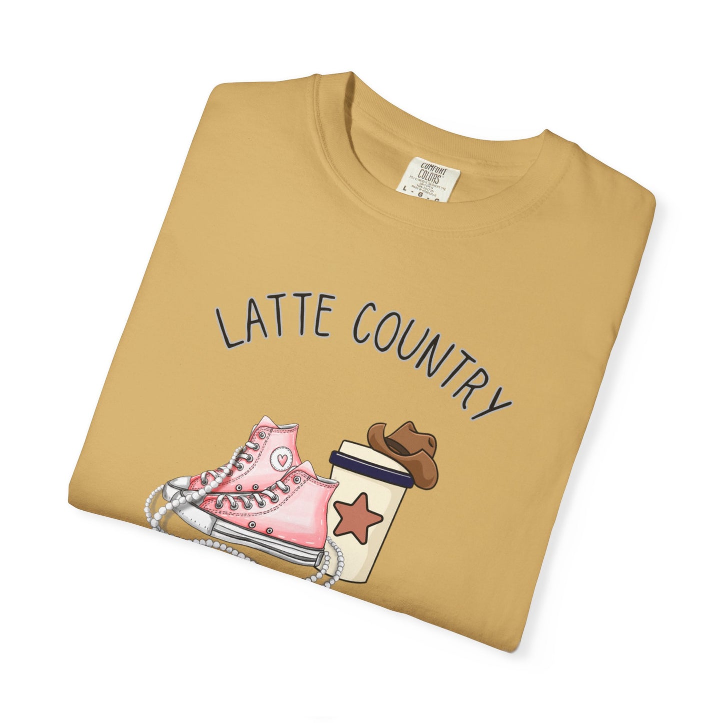 Kinda Country Latte Boujee, Unisex Garment-Dyed T-shirt