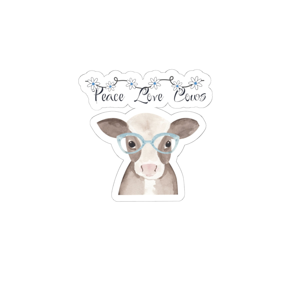 Peace Love and Cows, Kiss Cut Stickers