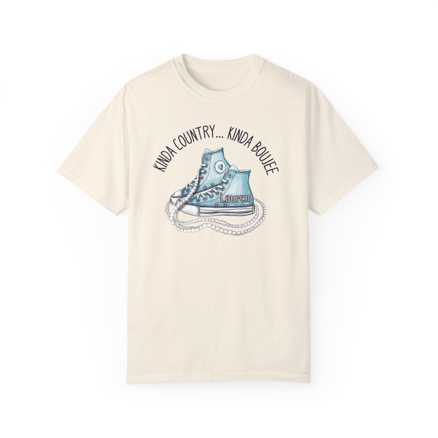 Personalized Kinda Country Kinda Boujee, Unisex Garment-Dyed T-shirt