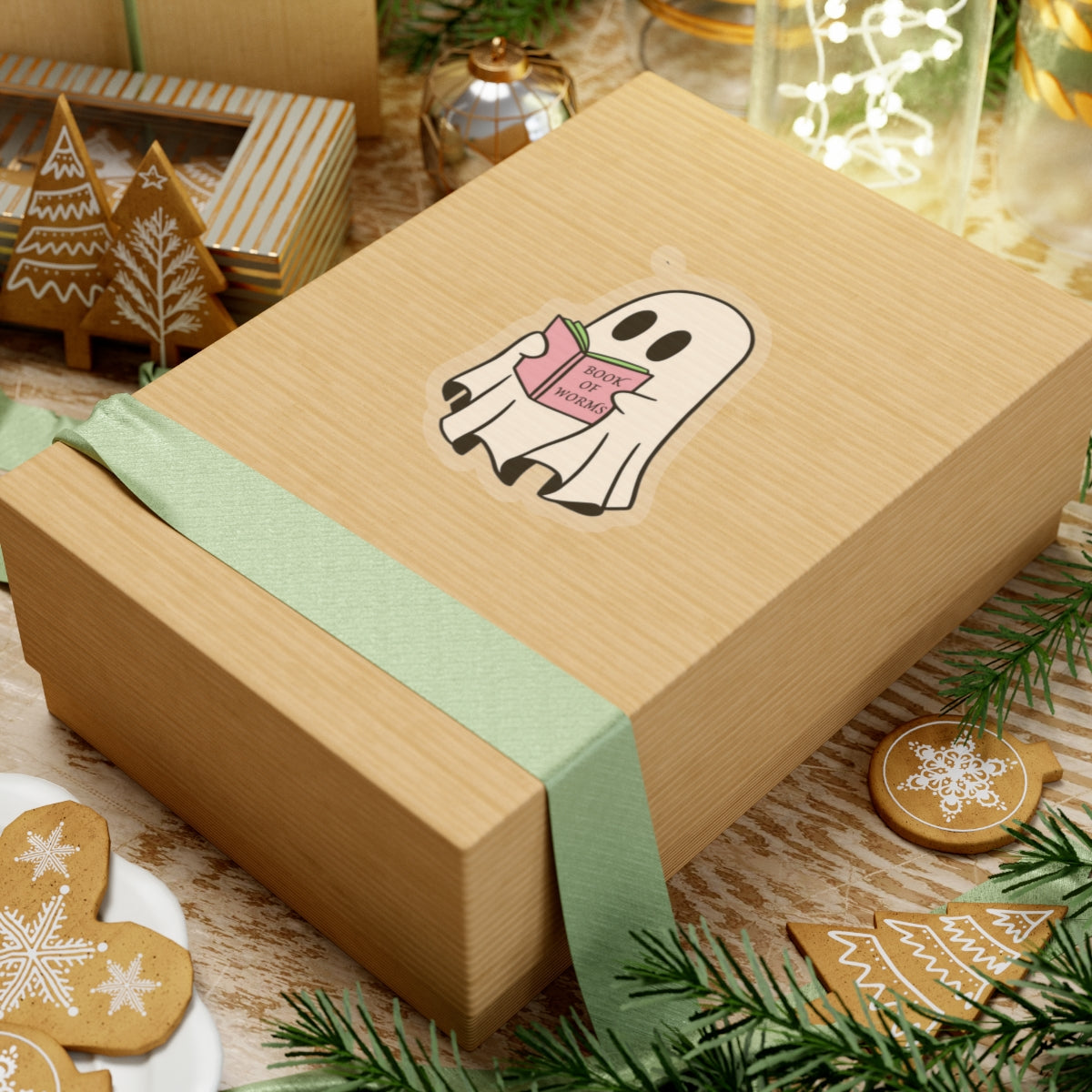 Ghost Book Boo, Kiss-Cut Stickers