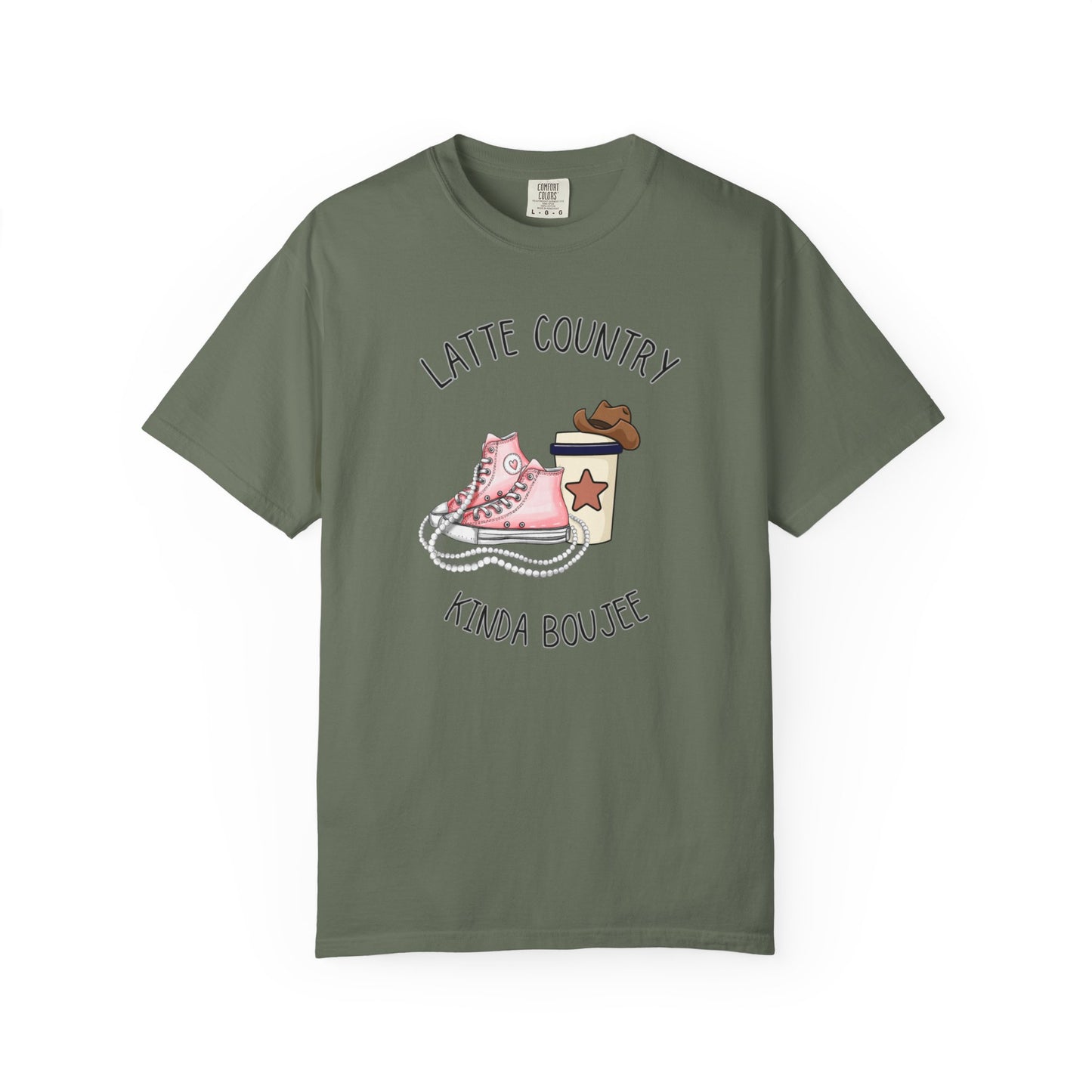 Kinda Country Latte Boujee, Unisex Garment-Dyed T-shirt