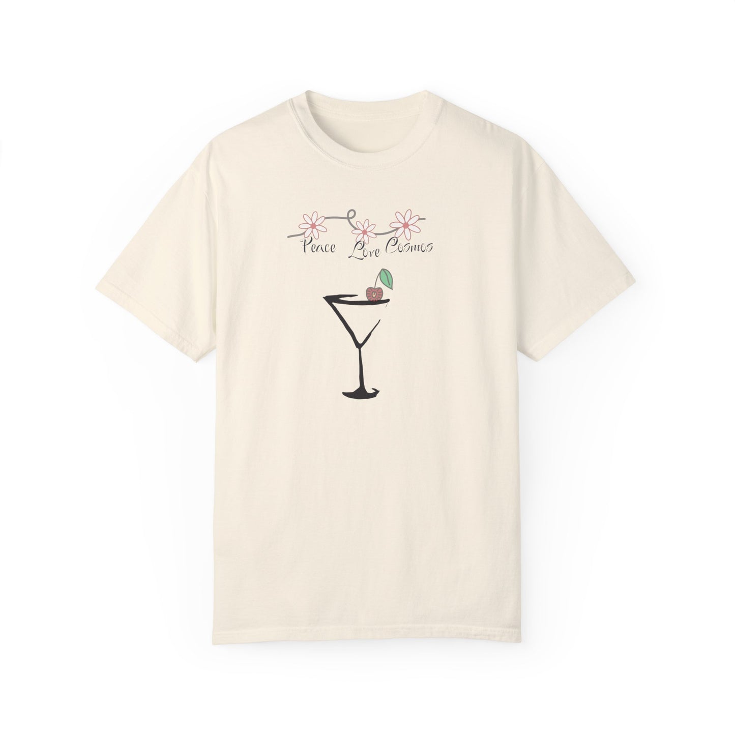 Peace, Love and Cosmos, Unisex Garment-Dyed T-shirt
