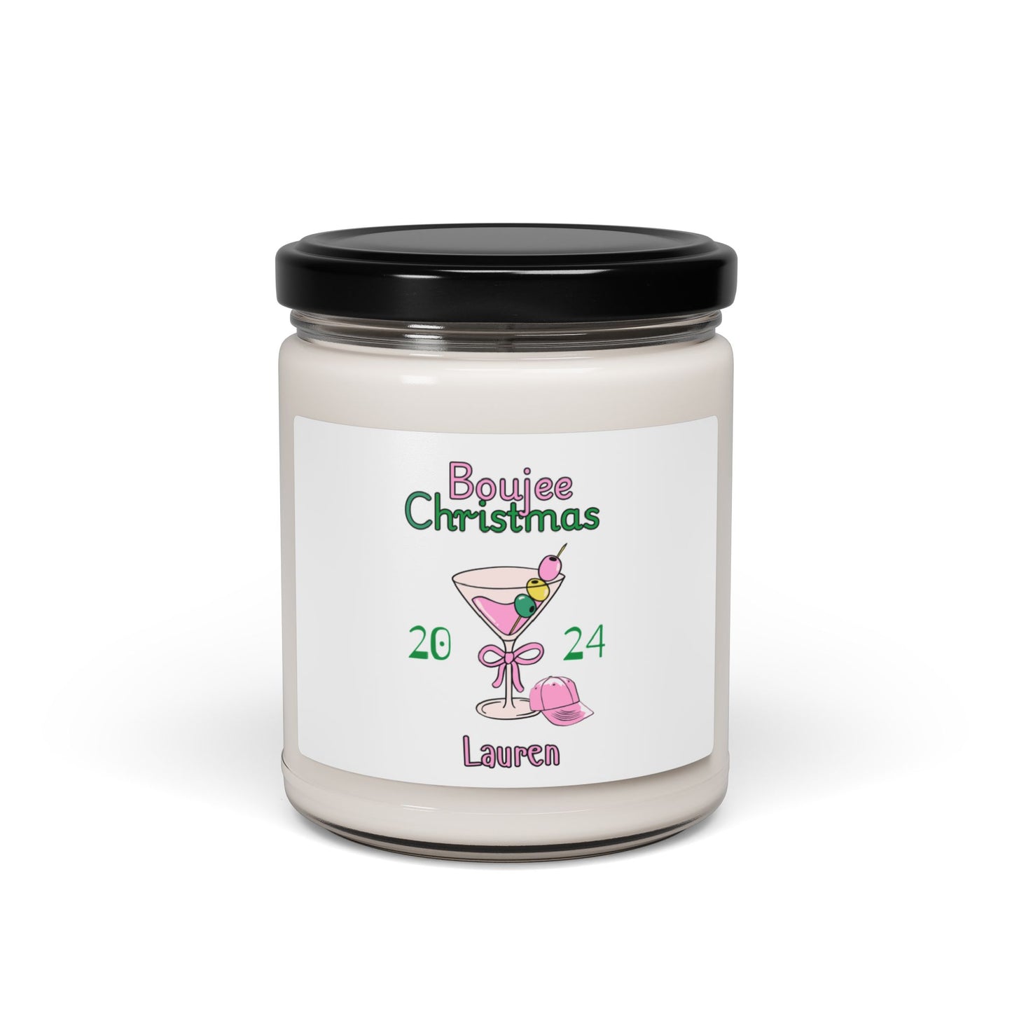Boujee Martini Christmas Scented Soy Candle, 9oz