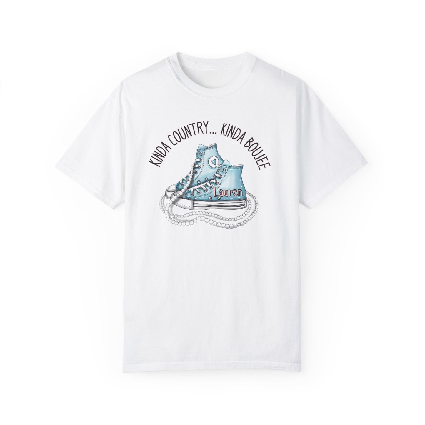 Personalized Kinda Country Kinda Boujee, Unisex Garment-Dyed T-shirt