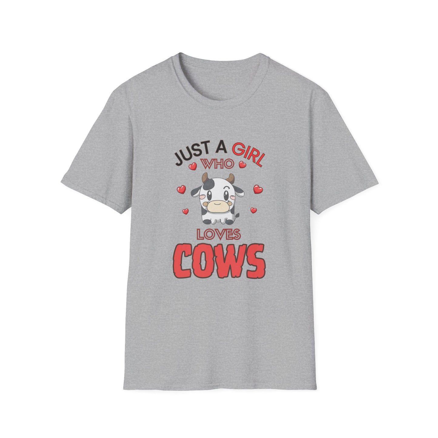 Just a Girl Cows, Unisex Softstyle T-Shirt