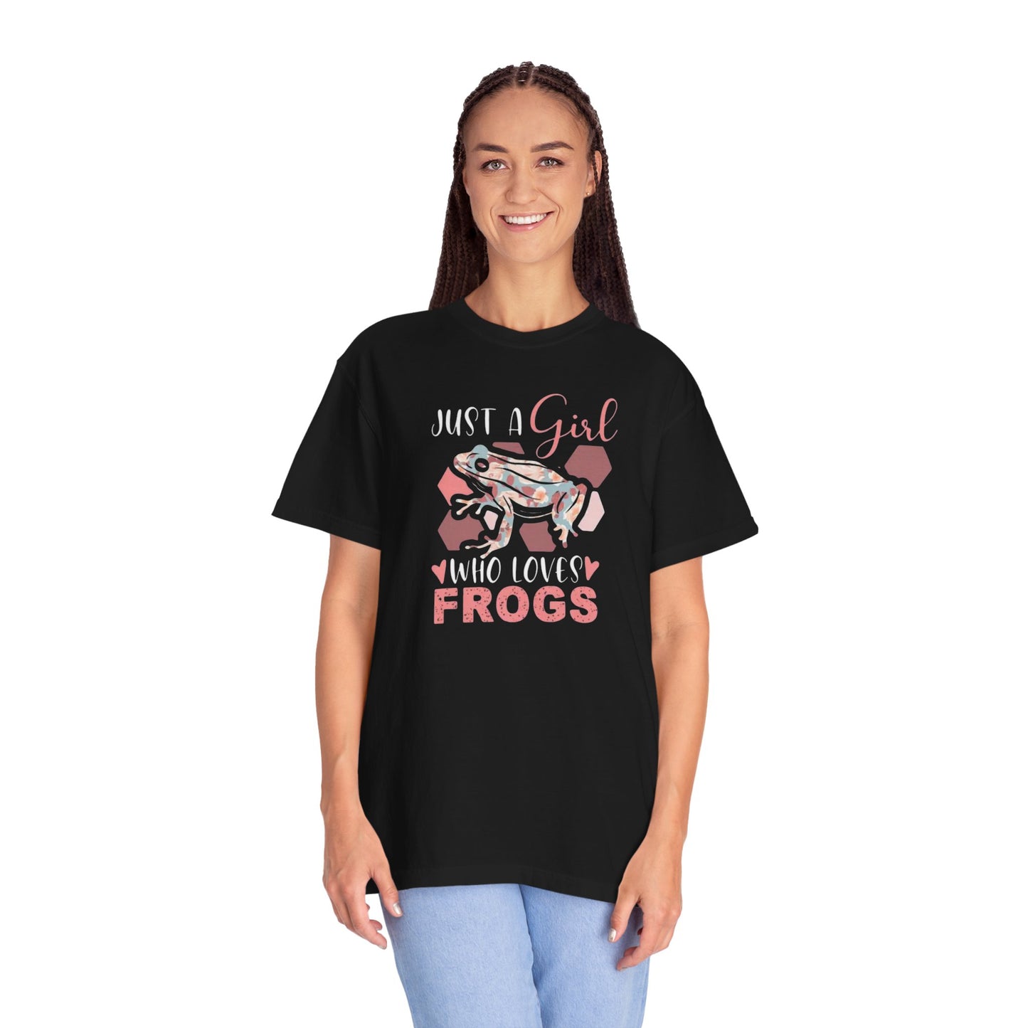 Just a Girl Who Loves Frogs, Unisex Garment-Dyed T-shirt