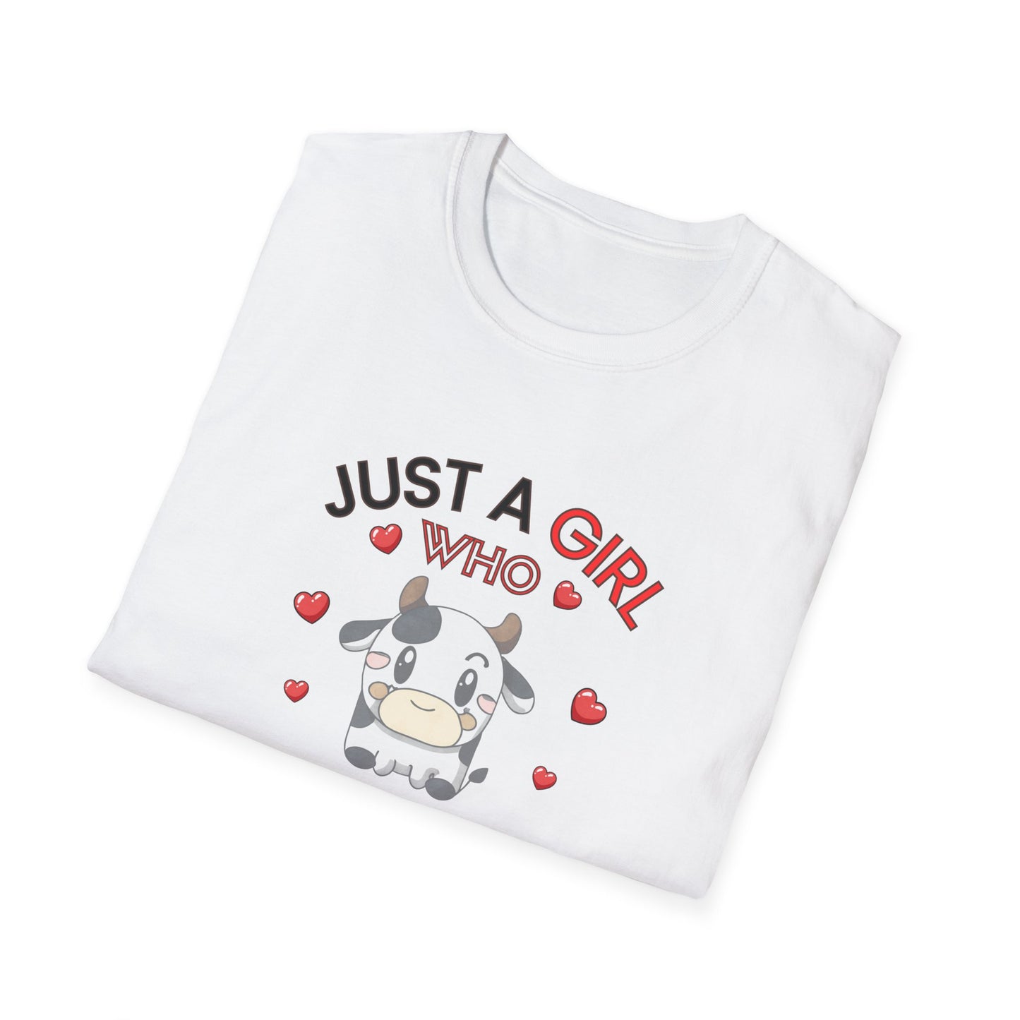 Just a Girl Cows, Unisex Softstyle T-Shirt