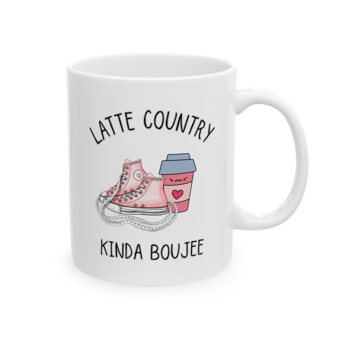 Latte Country Kinda Boujee, Ceramic Mug,