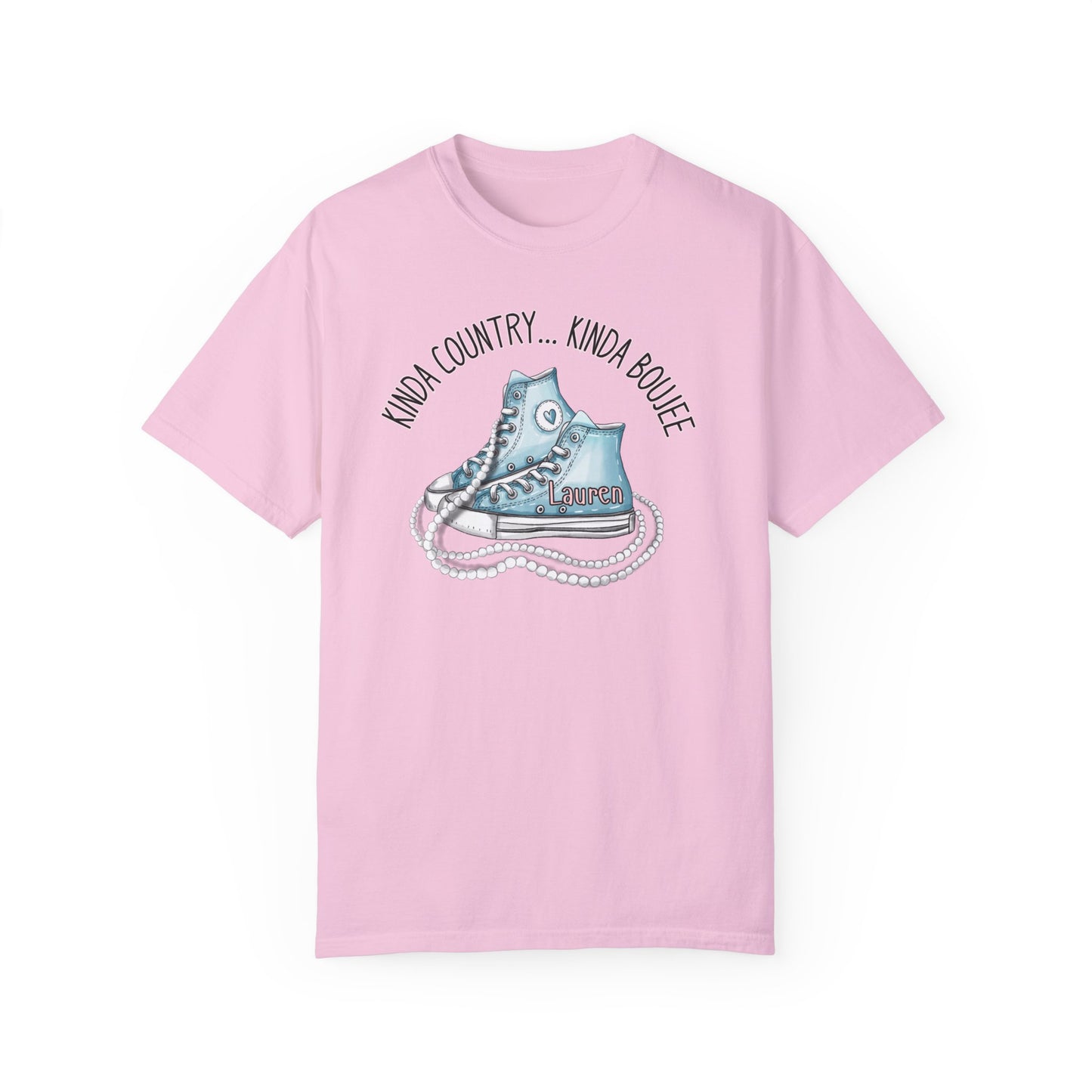 Personalized Kinda Country Kinda Boujee, Unisex Garment-Dyed T-shirt