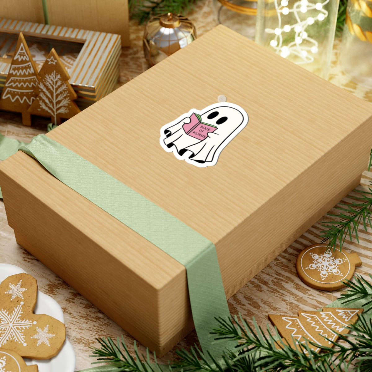 Ghost Book Boo, Kiss-Cut Stickers