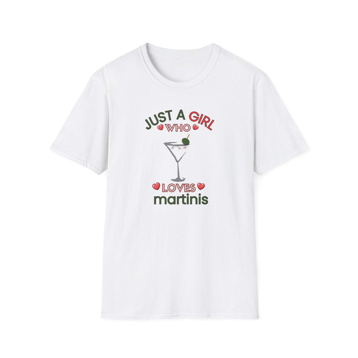 Just a Girl who Love Martinis, Unisex Softstyle T-Shirt