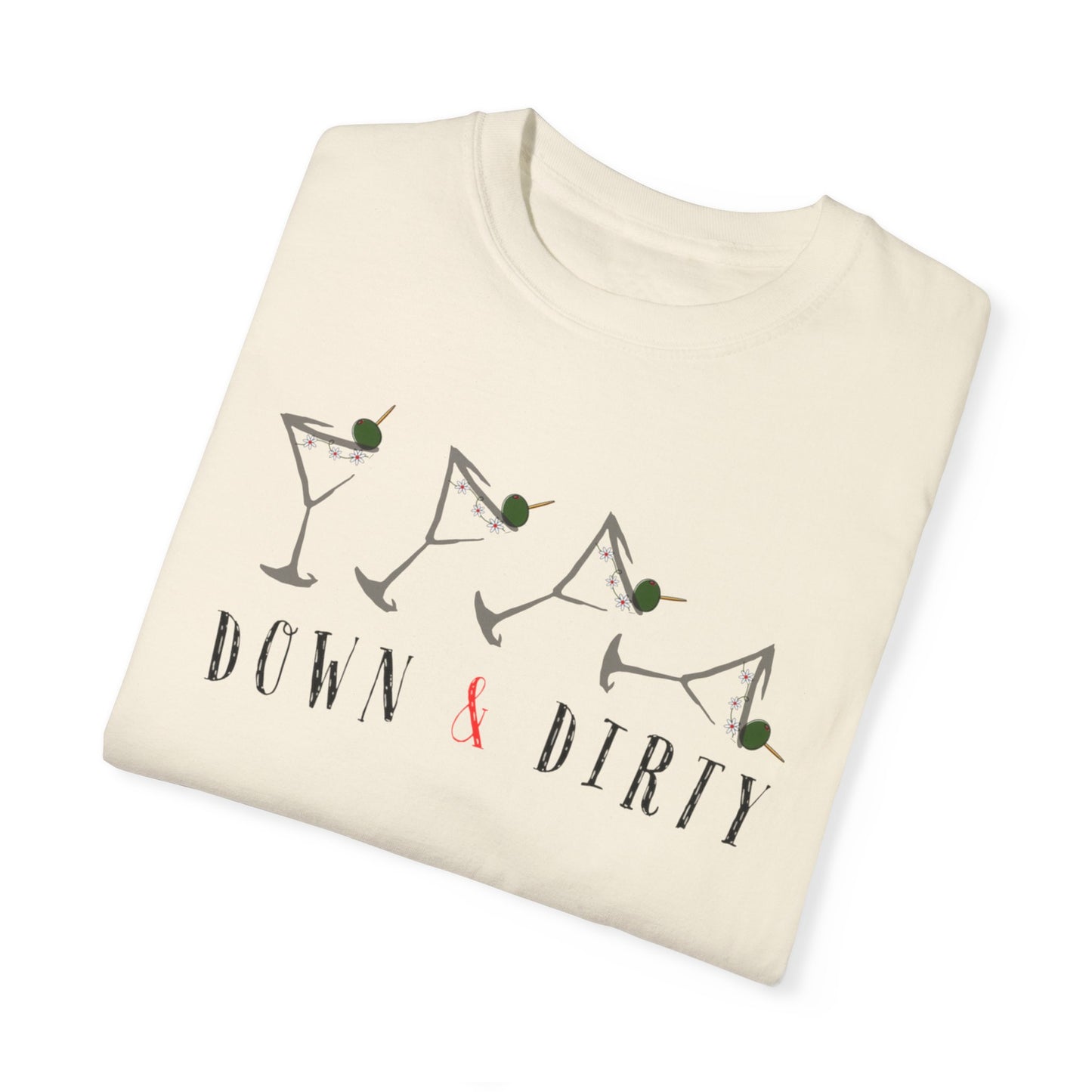 Down and Dirty Martini, Unisex Garment-Dyed T-shirt