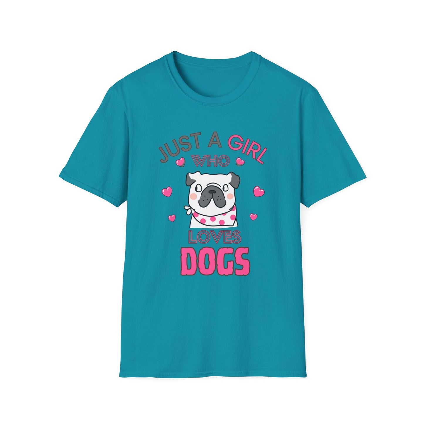Just a Girl Dogs, Unisex Softstyle T-Shirt