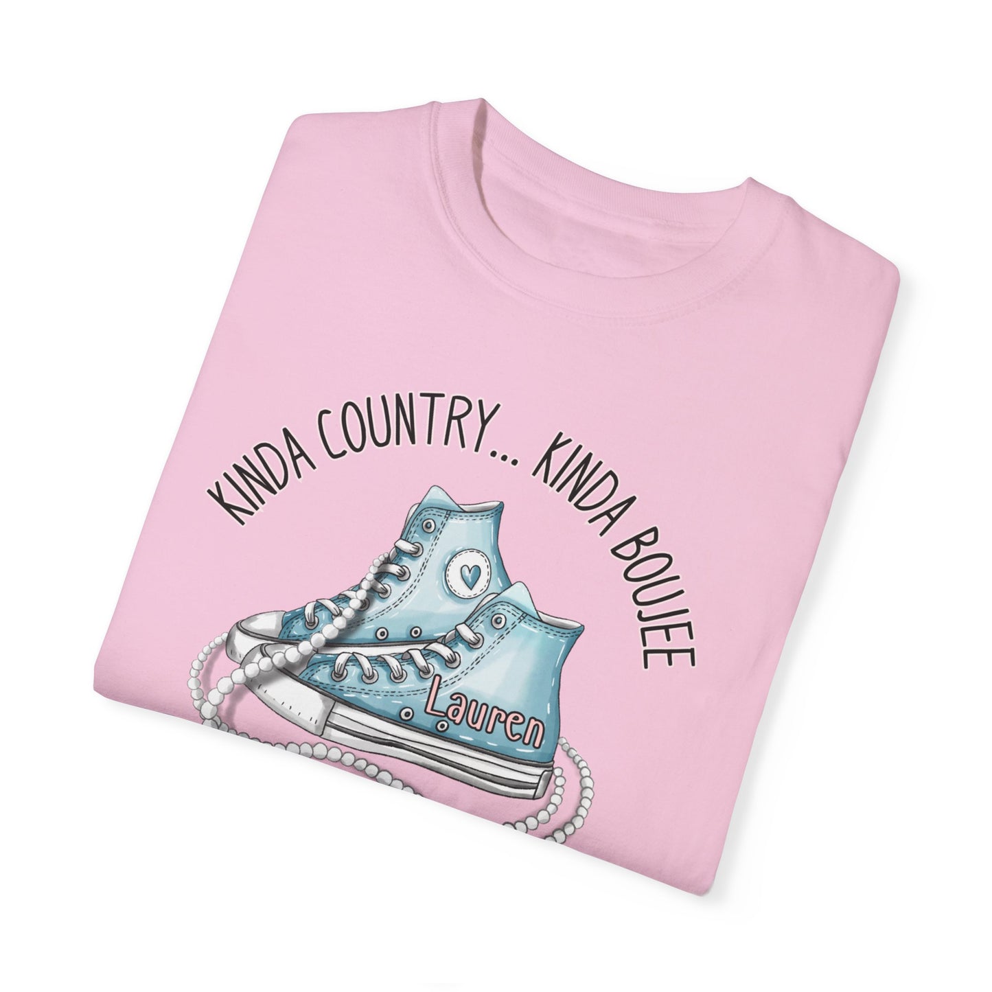 Personalized Kinda Country Kinda Boujee, Unisex Garment-Dyed T-shirt