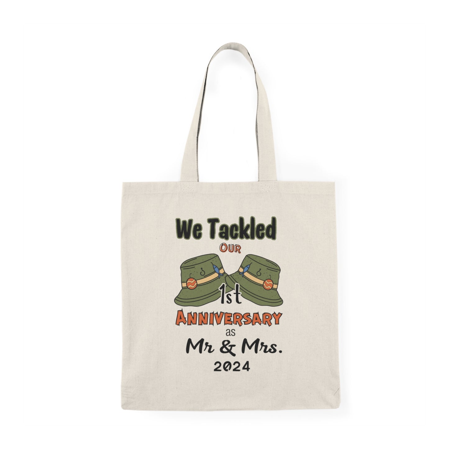 1st Anniversary Fishing Tackle  Natural Tote Bag