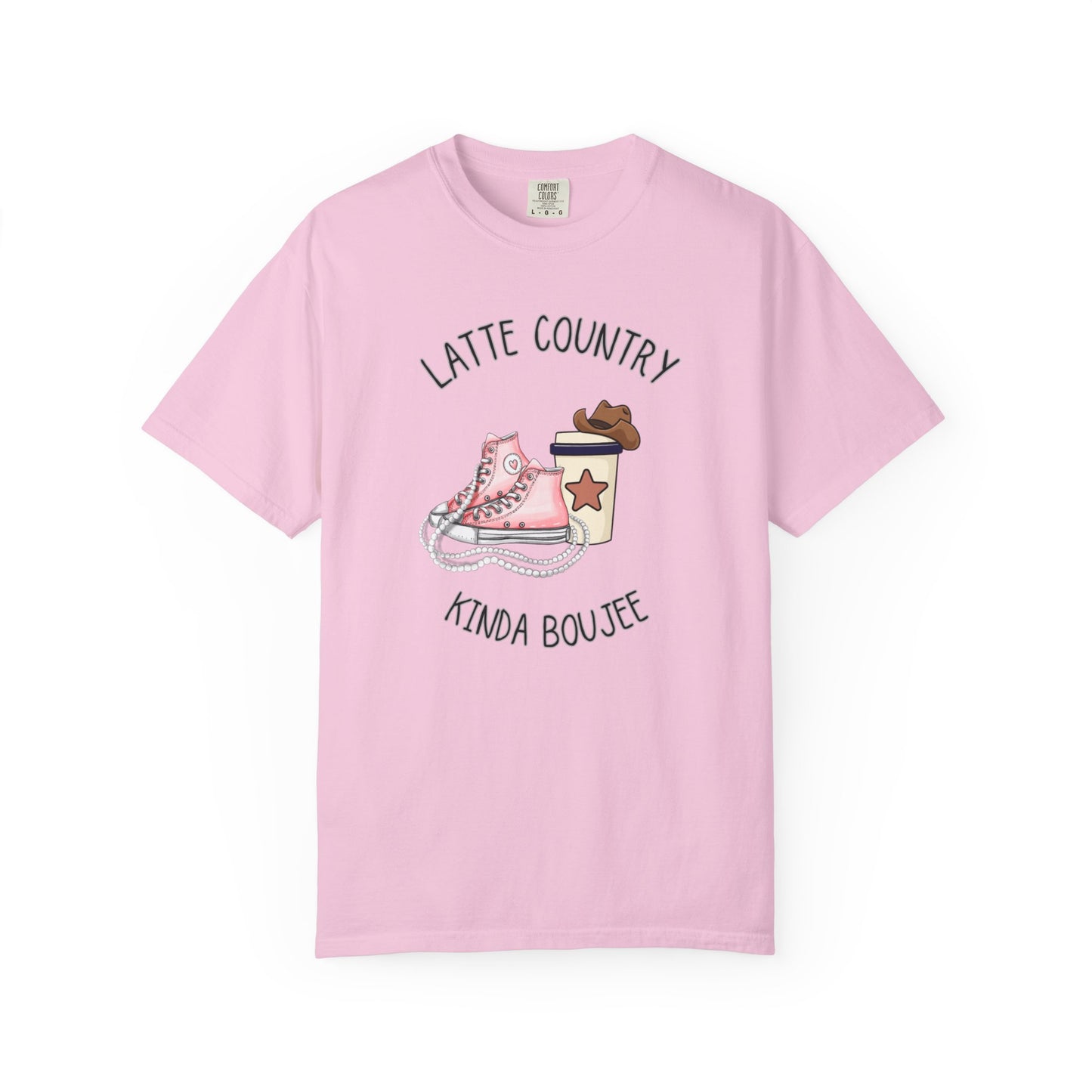 Kinda Country Latte Boujee, Unisex Garment-Dyed T-shirt