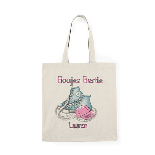 Boujee Bestie hat & Pearlsd Natural Tote Bag