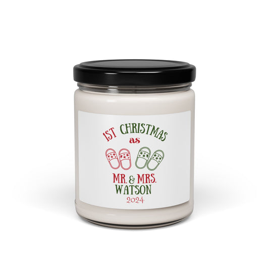 Mr. & Mrs 1st Christmas Wedding Soy Candle, 9oz