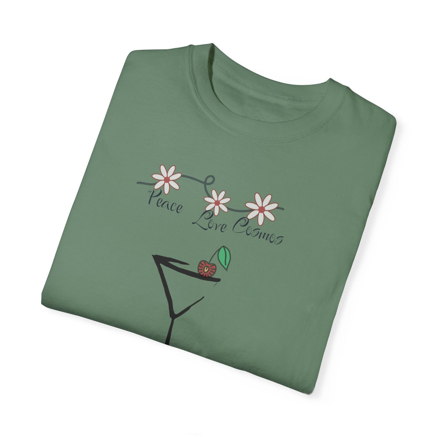 Peace, Love and Cosmos, Unisex Garment-Dyed T-shirt