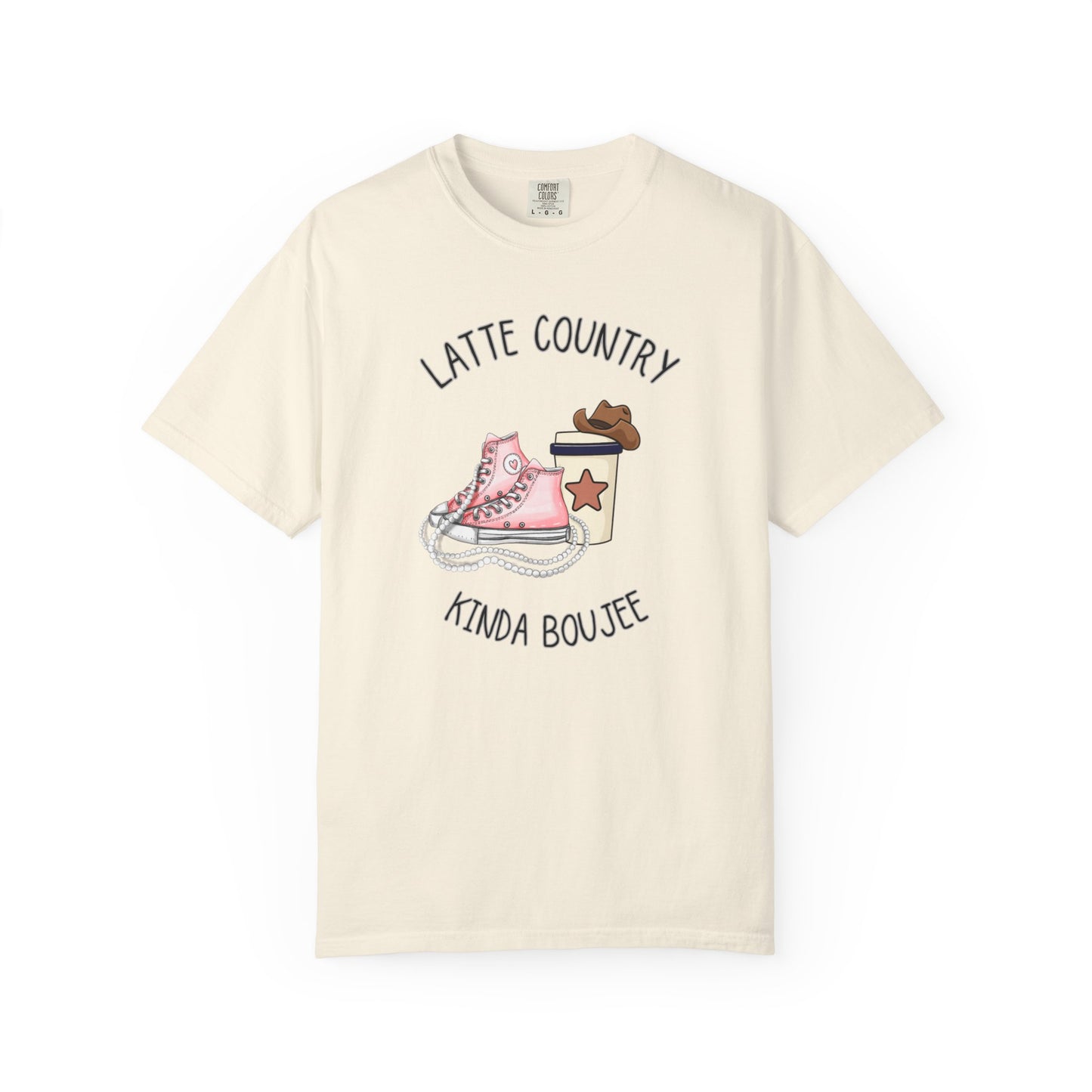 Kinda Country Latte Boujee, Unisex Garment-Dyed T-shirt