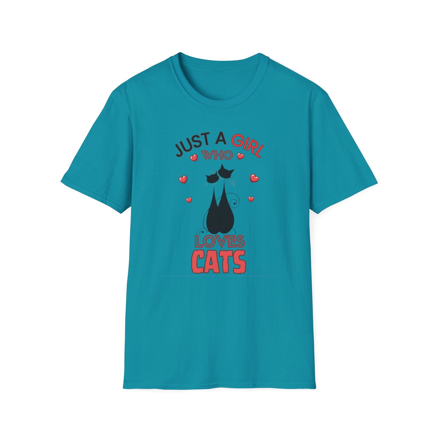 Just a Girl Cats, Unisex Softstyle T-Shirt