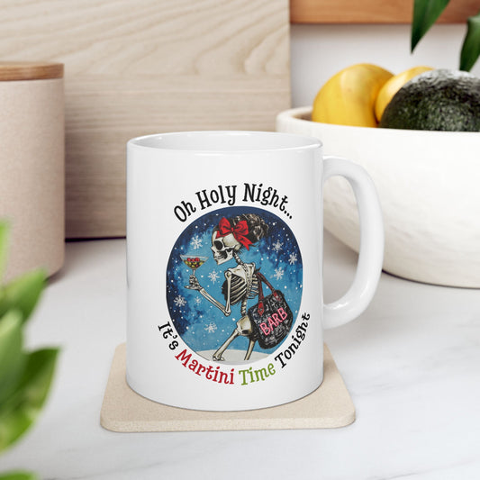 Skeleton Martini Coffee Book lover Ceramic Mug,