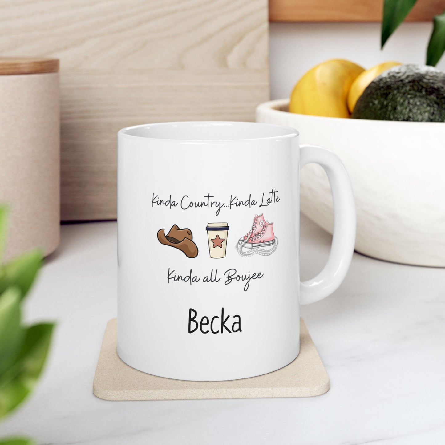 Kinda Country Boujee, Latte Boujee Ceramic Mug,