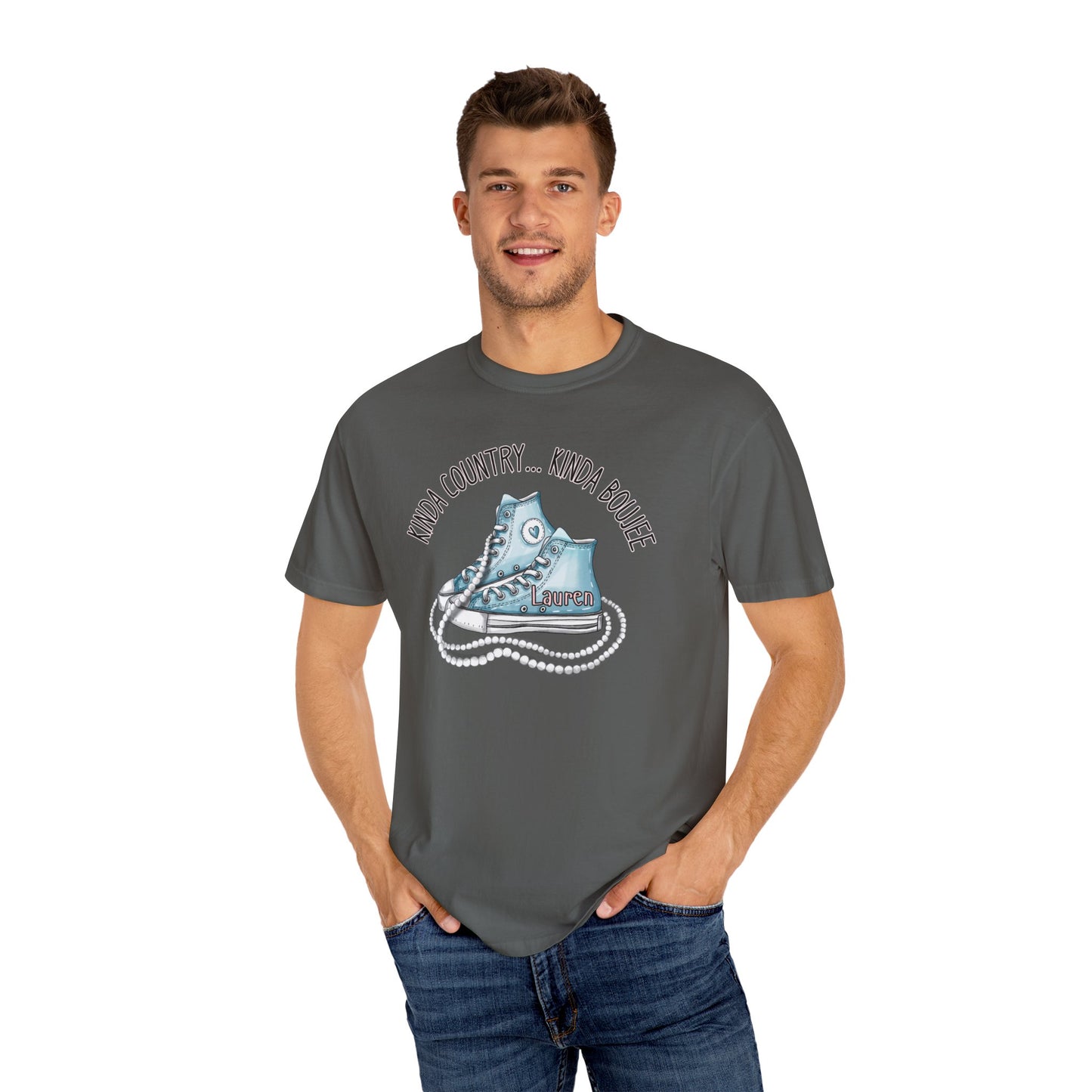 Personalized Kinda Country Kinda Boujee, Unisex Garment-Dyed T-shirt