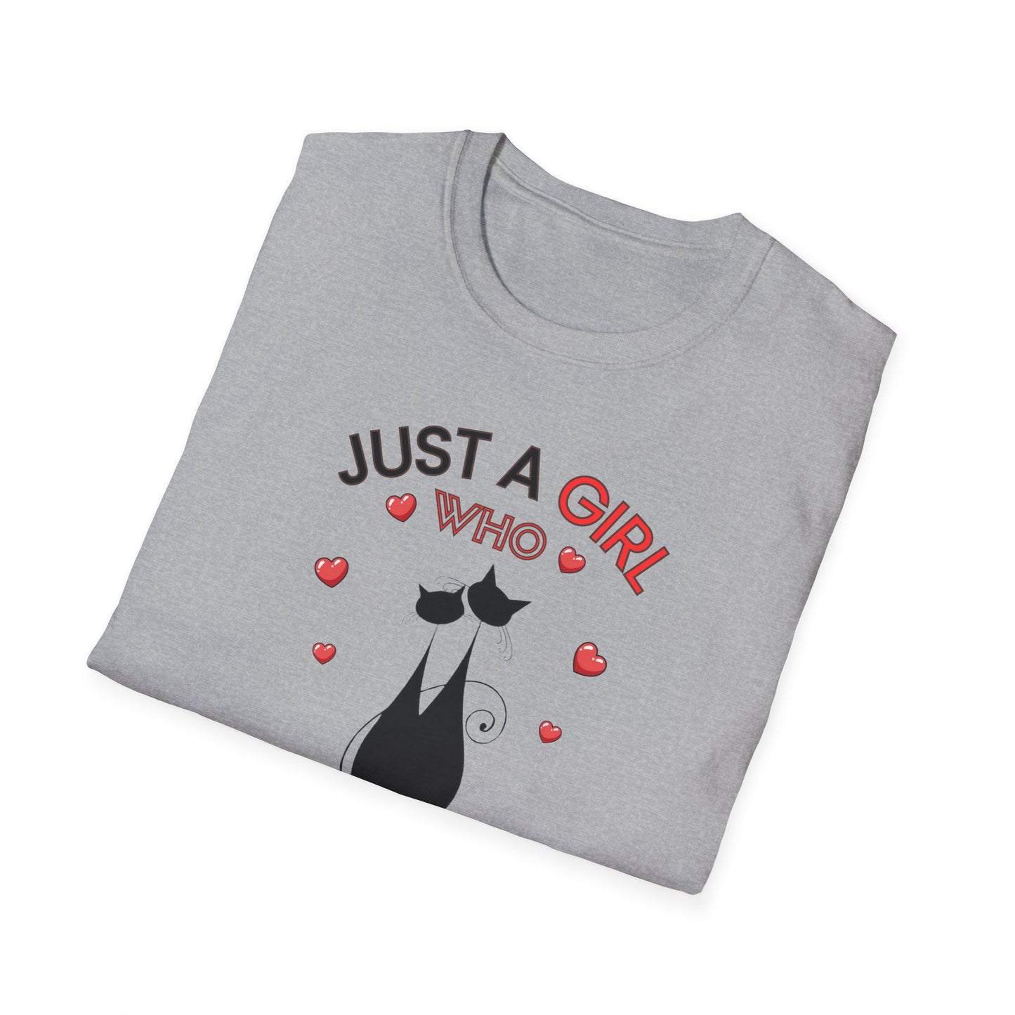 Just a Girl Cats, Unisex Softstyle T-Shirt