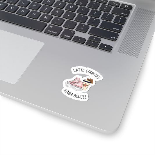 Latte Country Kinda Country,Boujee, Kiss Cut Stickers