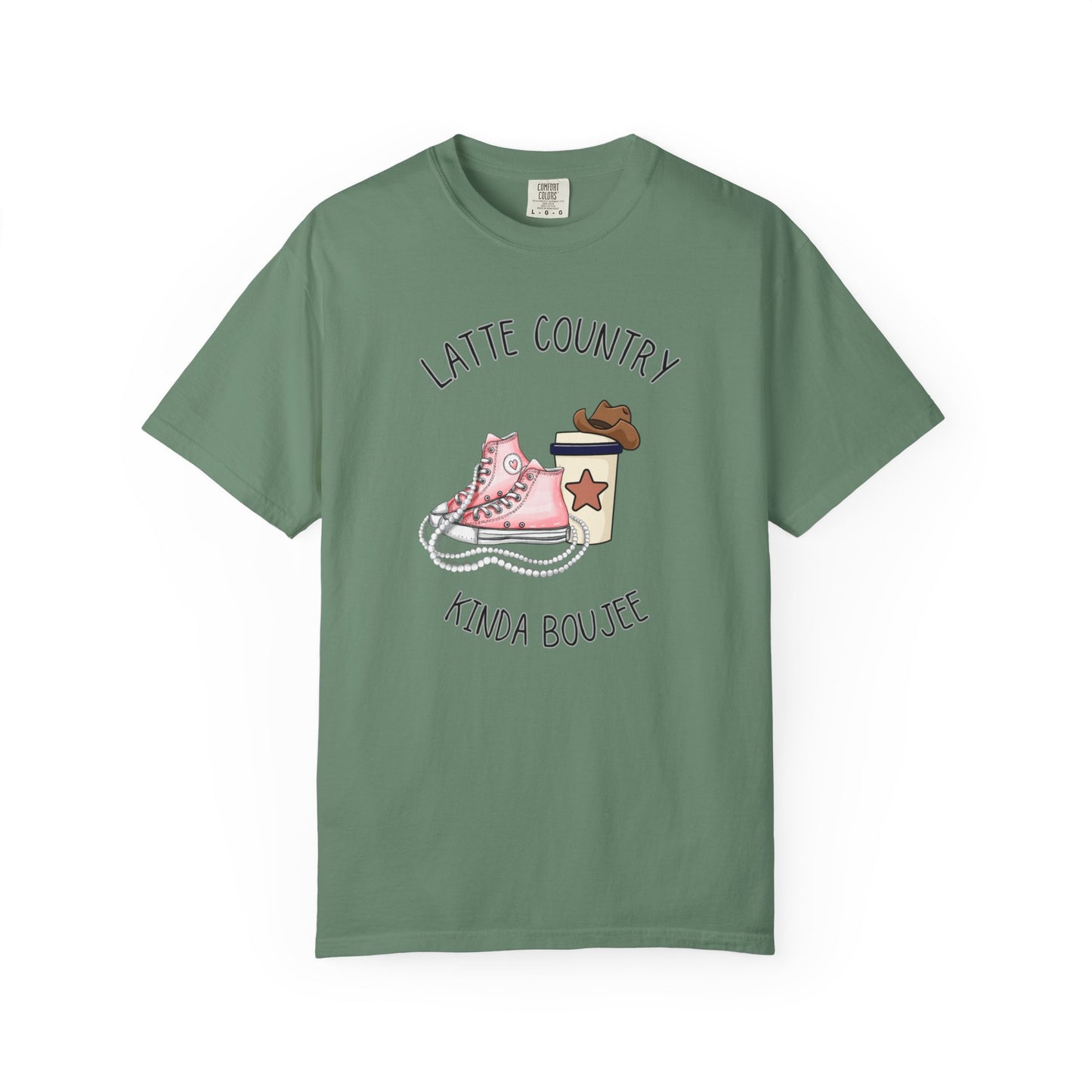 Kinda Country Latte Boujee, Unisex Garment-Dyed T-shirt
