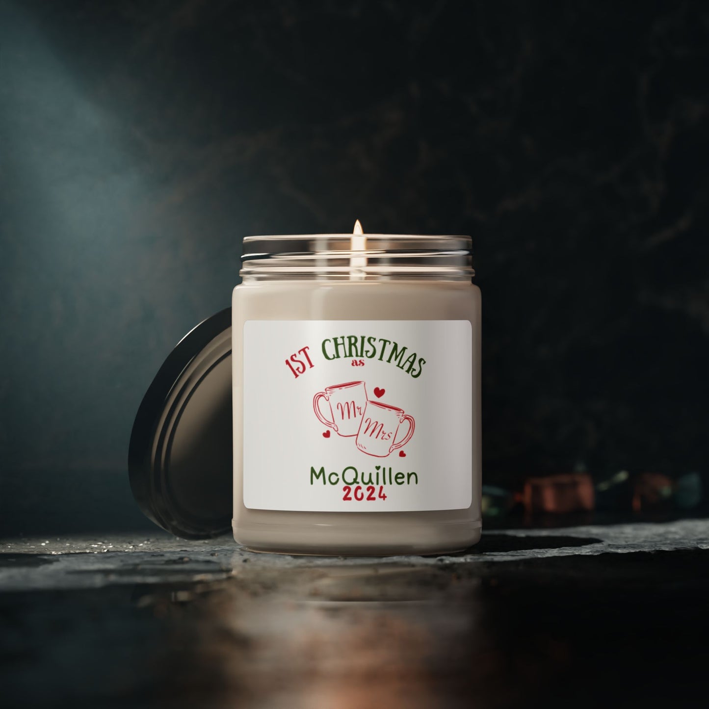 Mr. & Mrs 1st Christmas Wedding Soy Candle, 9oz