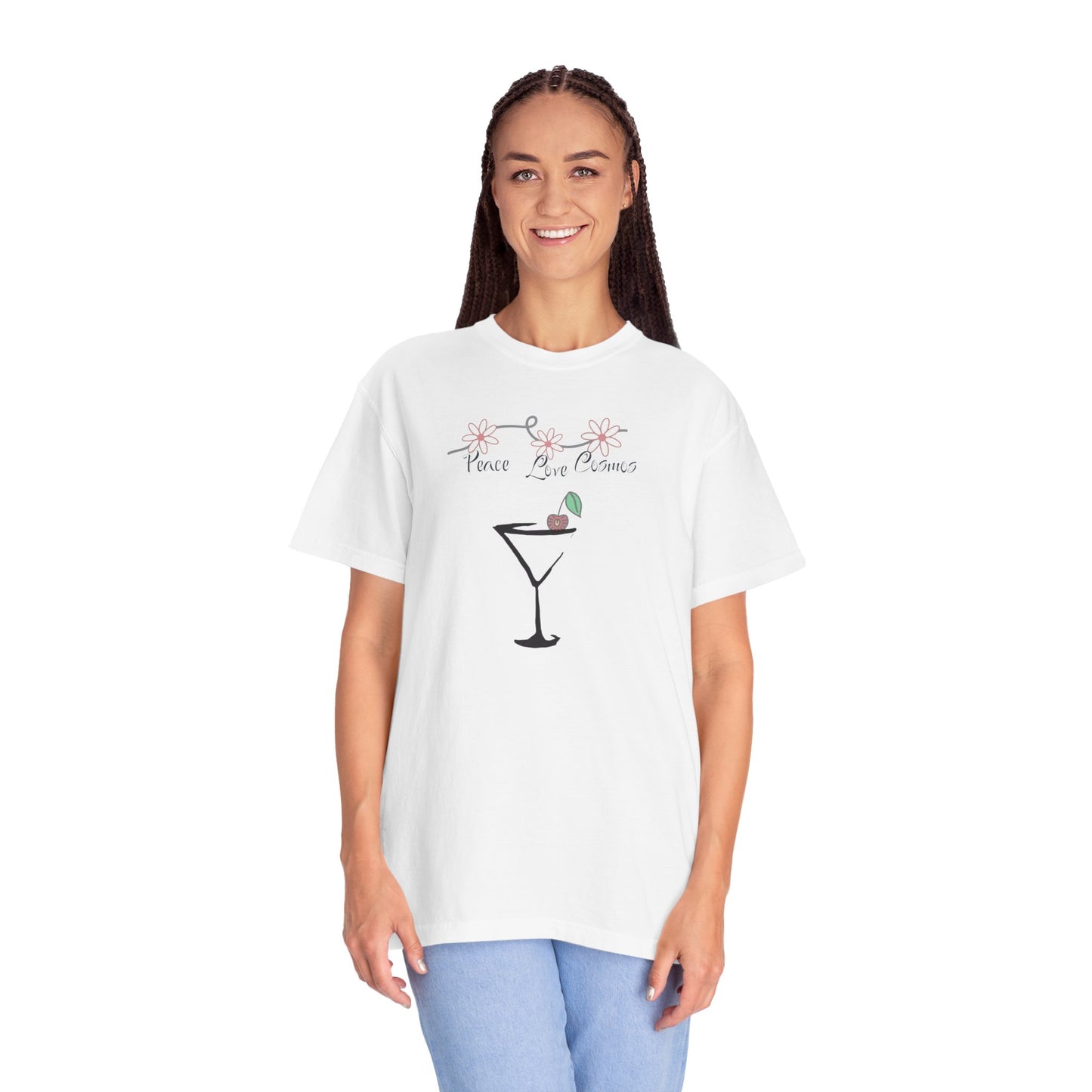 Peace, Love and Cosmos, Unisex Garment-Dyed T-shirt
