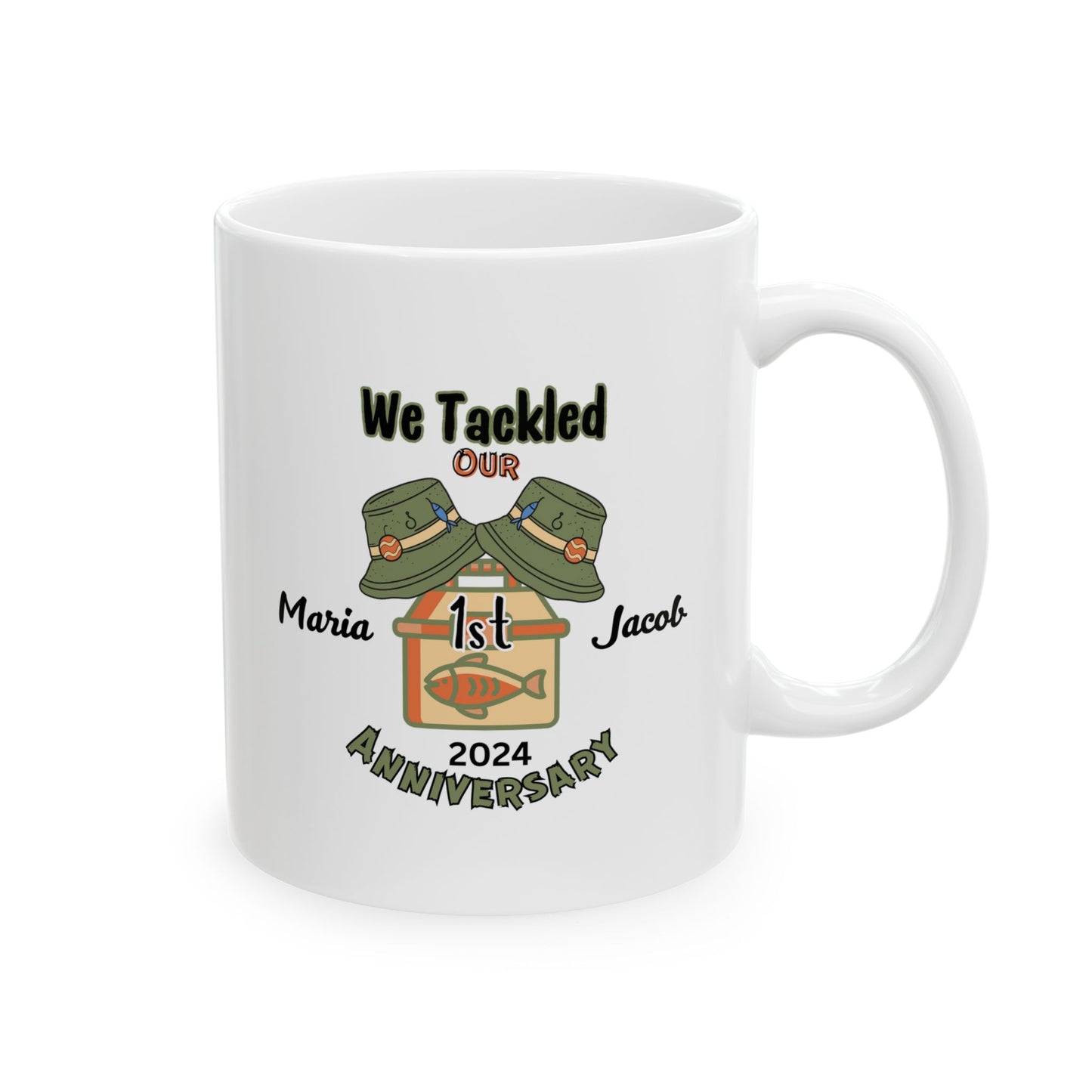 1st Anniversary Fishing Ceramic Mug,