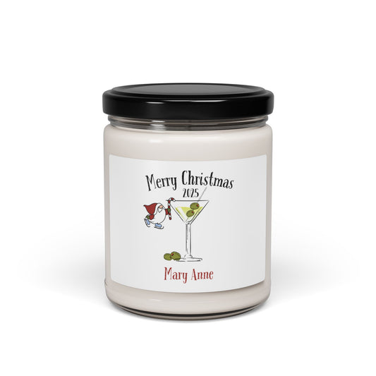 Merry Martini Elf Christmas Soy Candle, 9oz