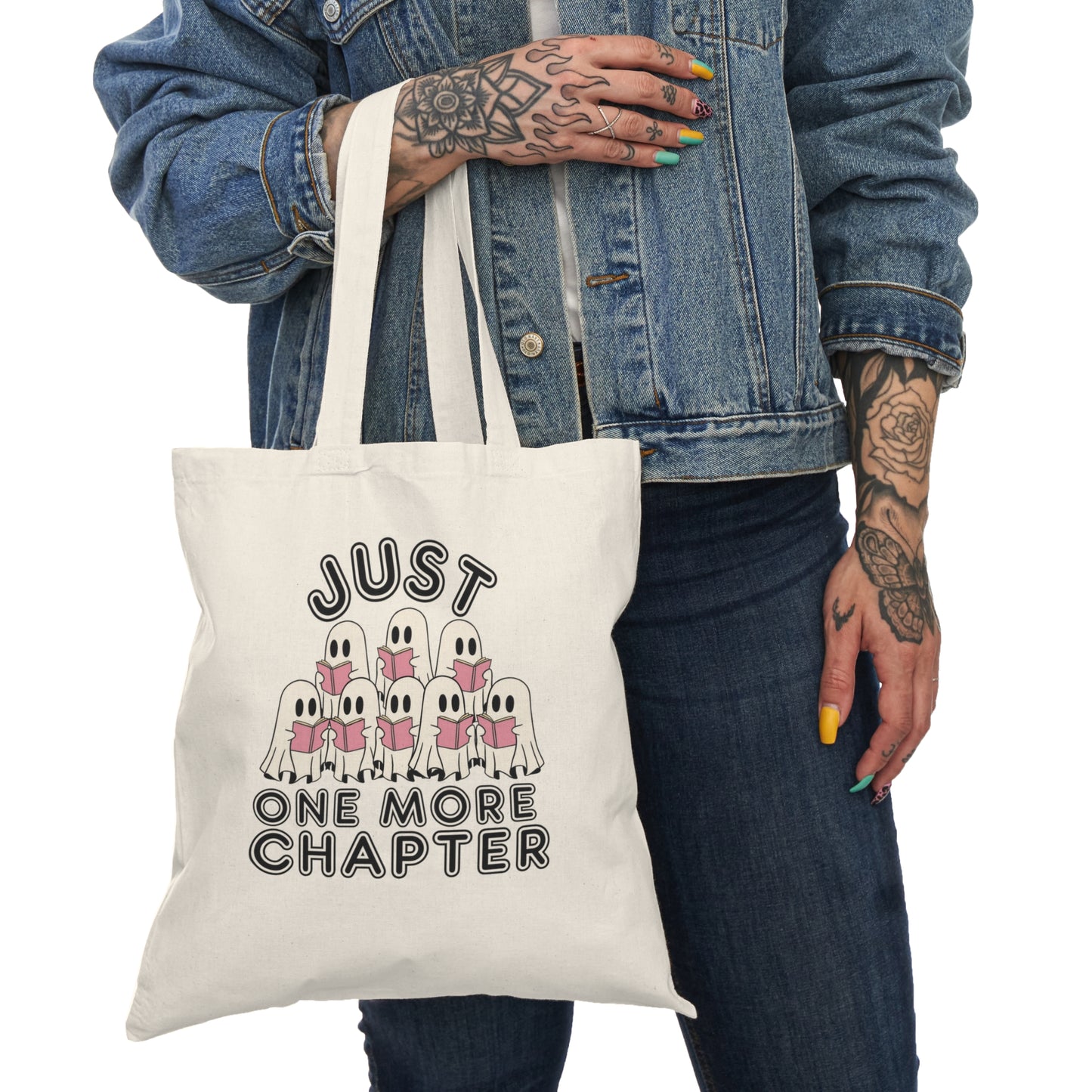 Ghost Book lover Natural Tote Bag