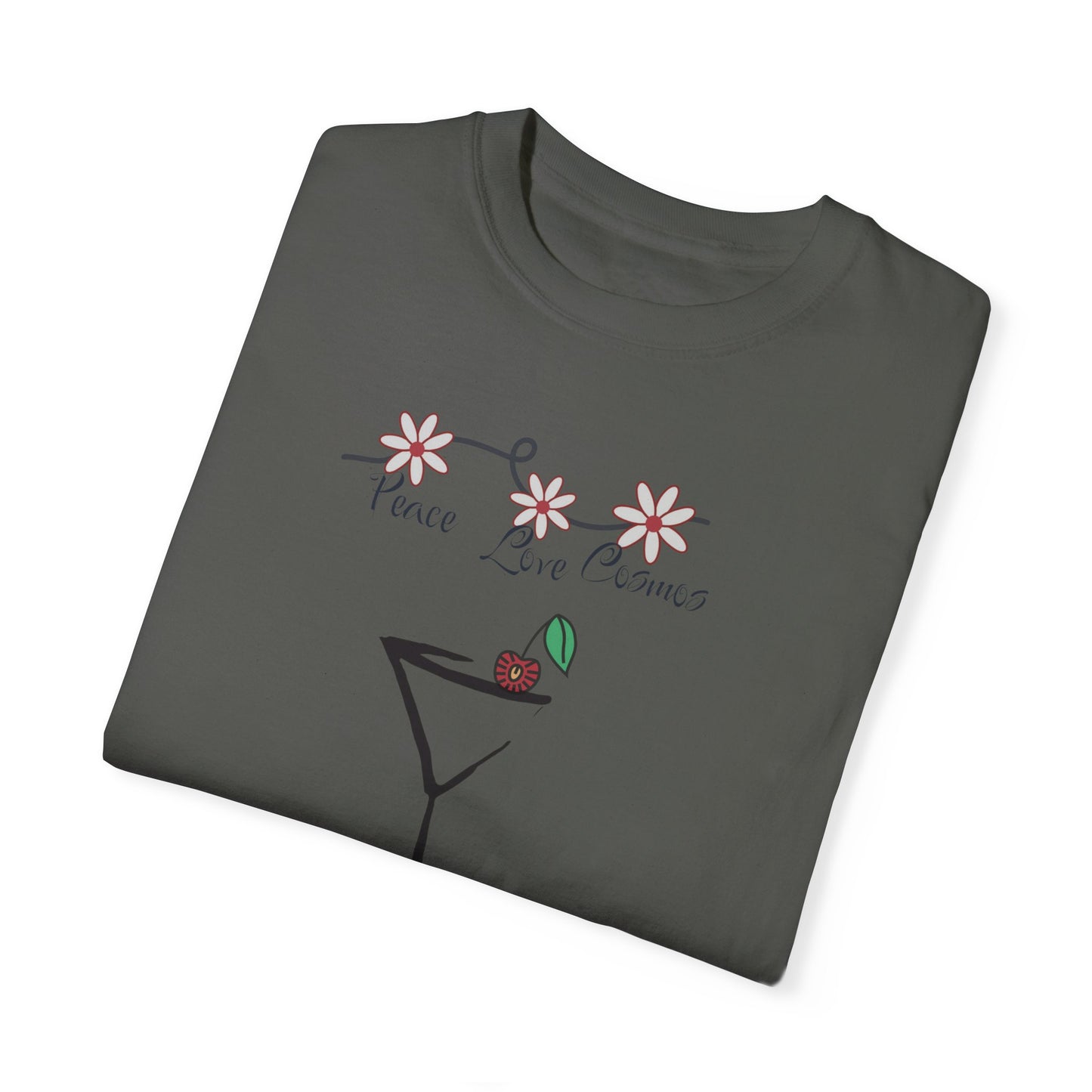 Peace, Love and Cosmos, Unisex Garment-Dyed T-shirt